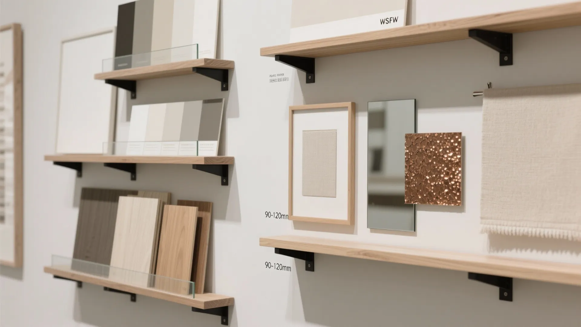 Curated wall art vistas with layered shelving