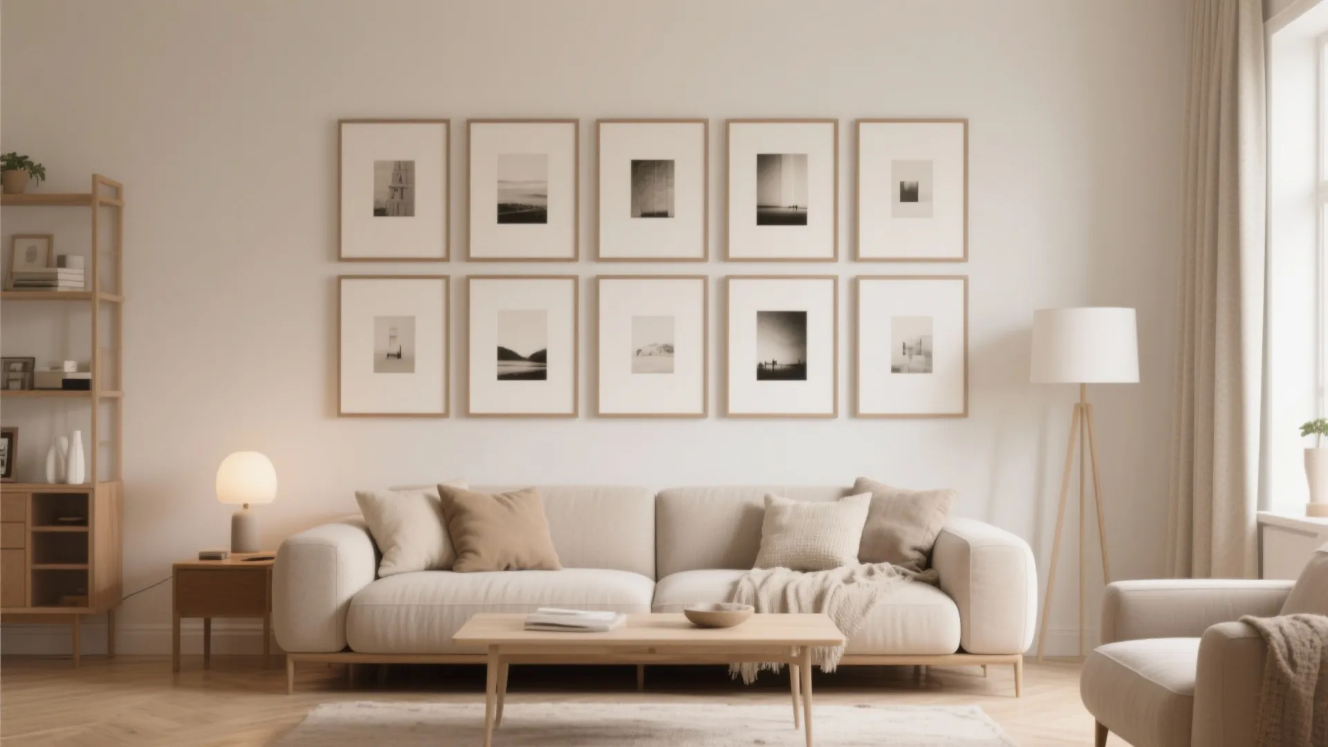 4. Gallery Wall with Uniform Frames
