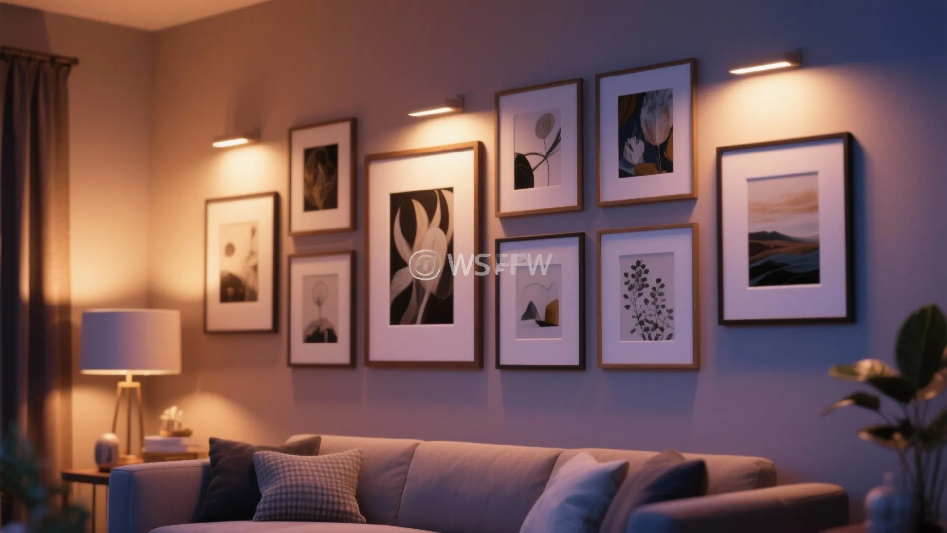 4. Gallery Wall and Accent Lighting