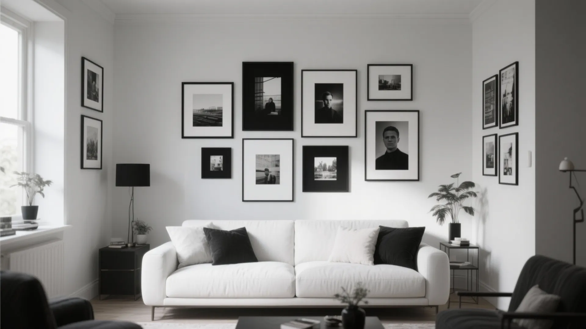 8. Black & White Gallery Wall