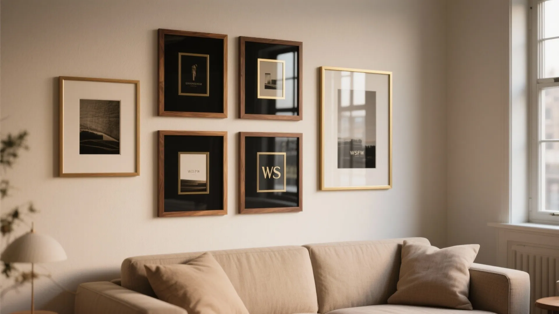 Curated Gallery Wall with Mixed Frames