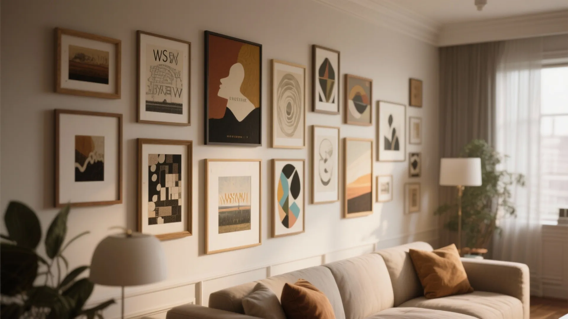8. Gallery Wall with Mixed Frames