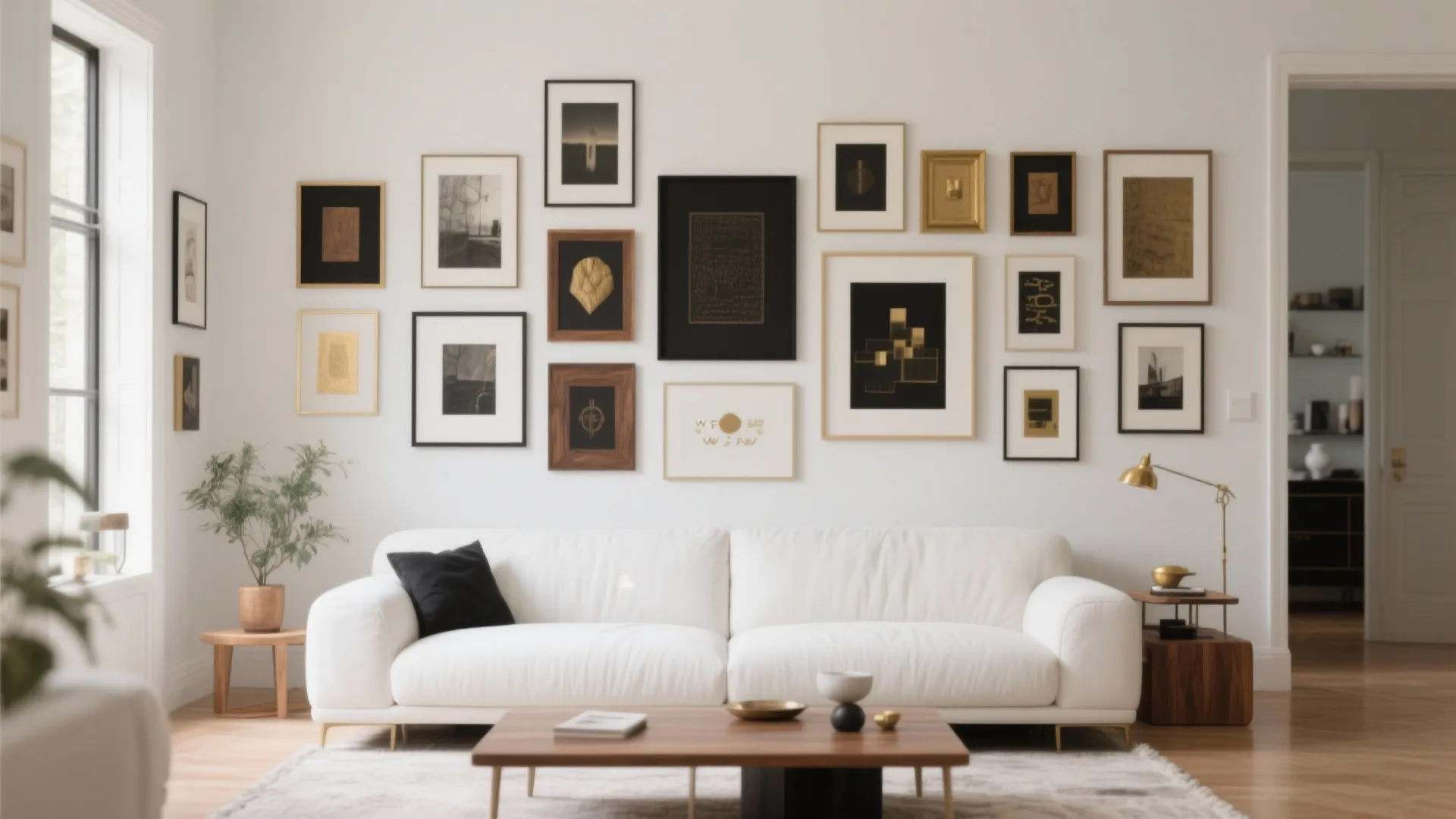 5. Gallery Wall with Mixed Frames