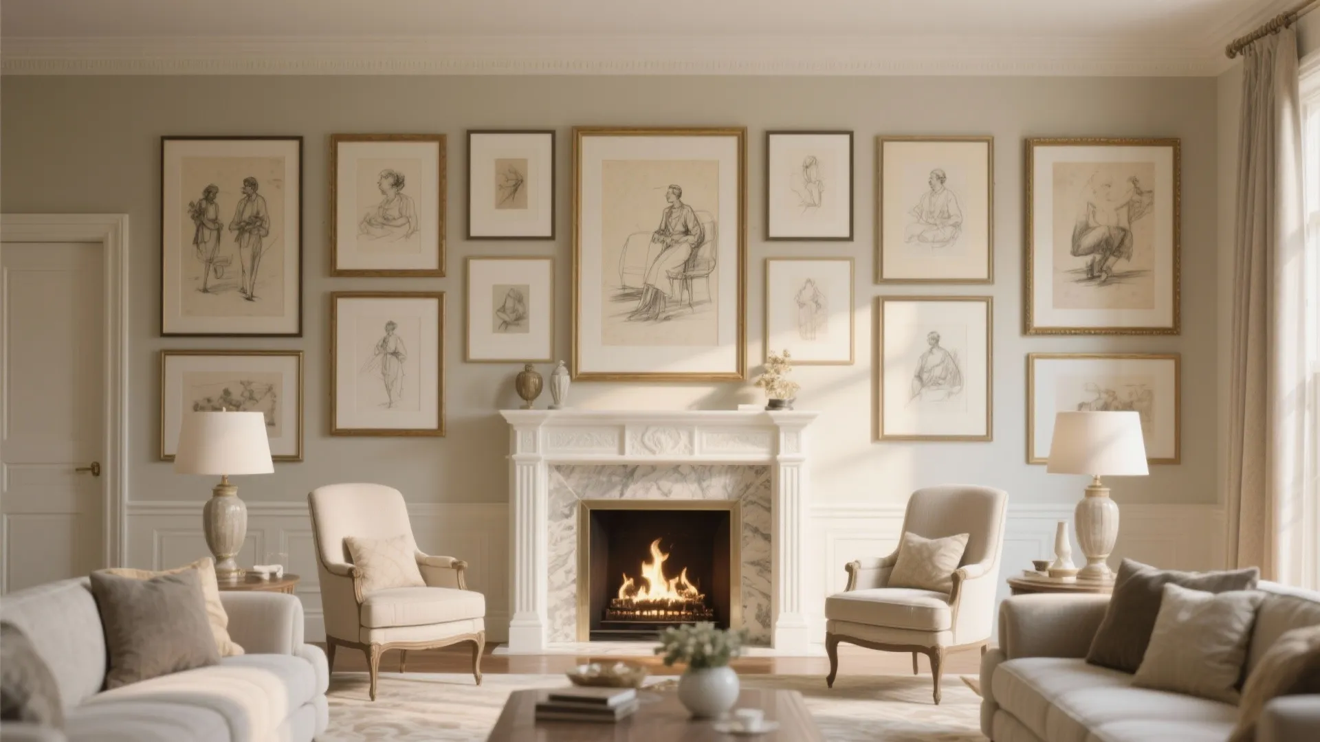 7. Gallery Wall Above the Mantel