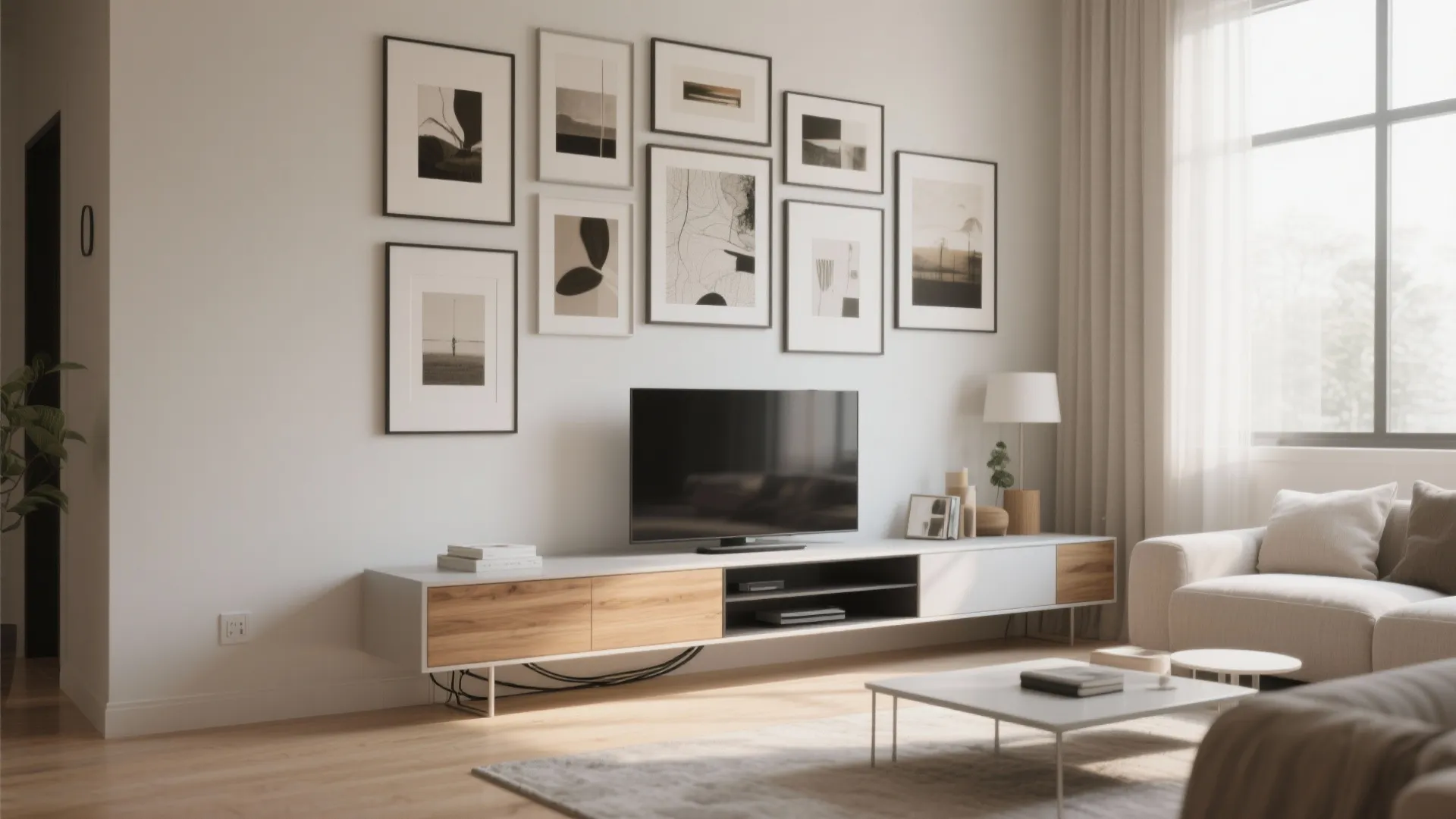 Idea 5: Gallery Wall with Floating Media Unit
