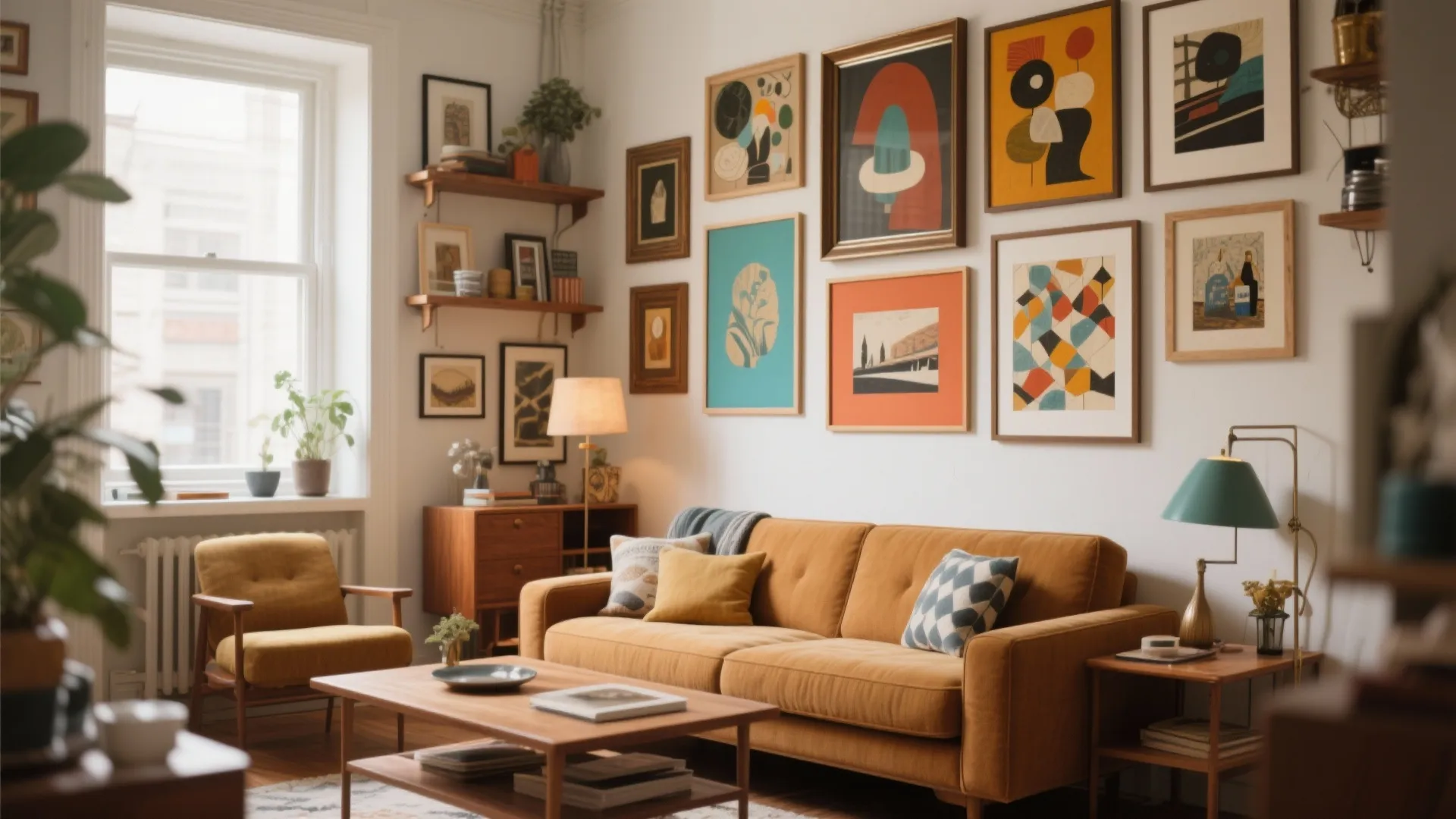 2. Gallery Wall with Mixed Frames