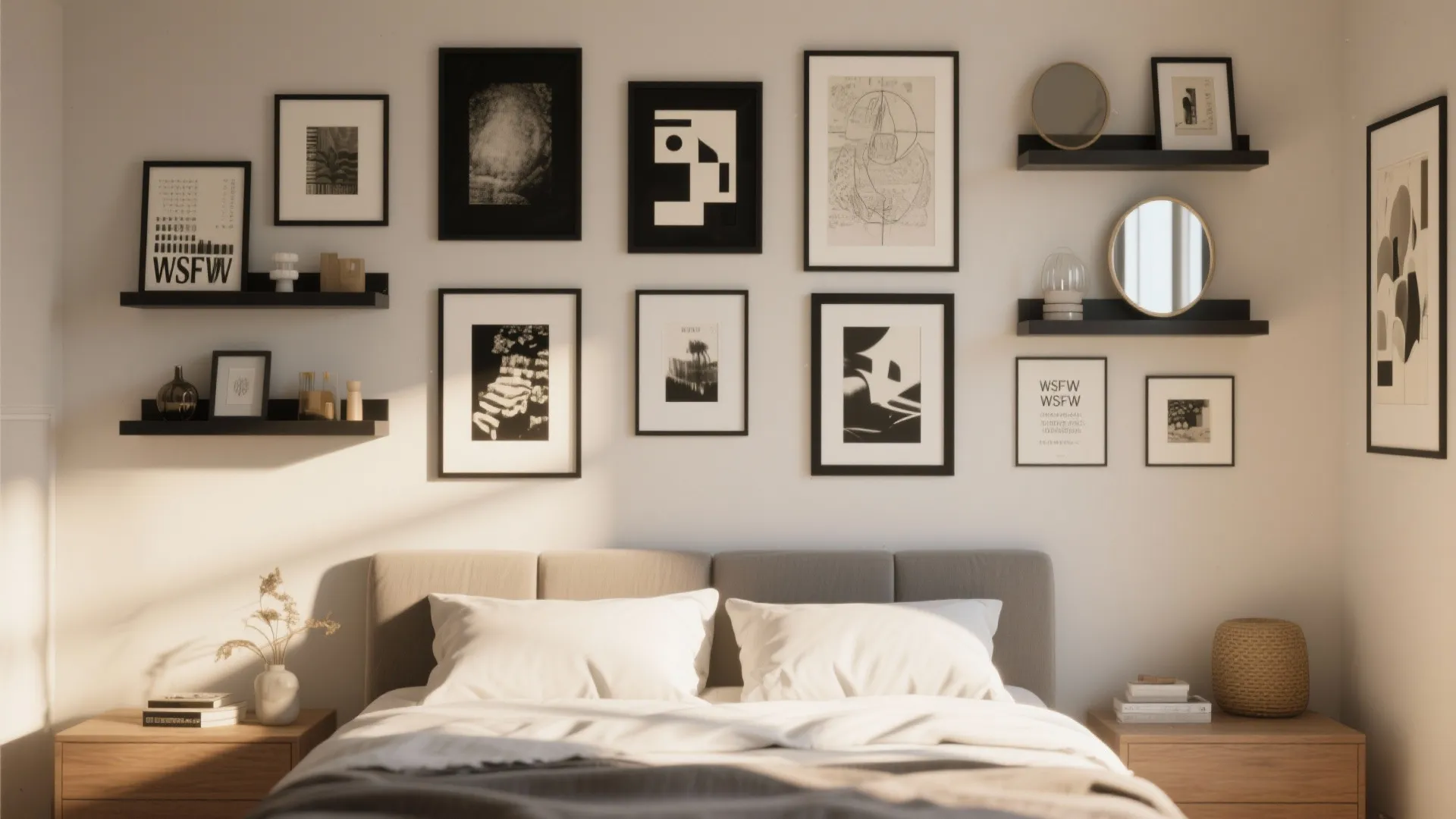 4. Gallery Wall with Mixed Media