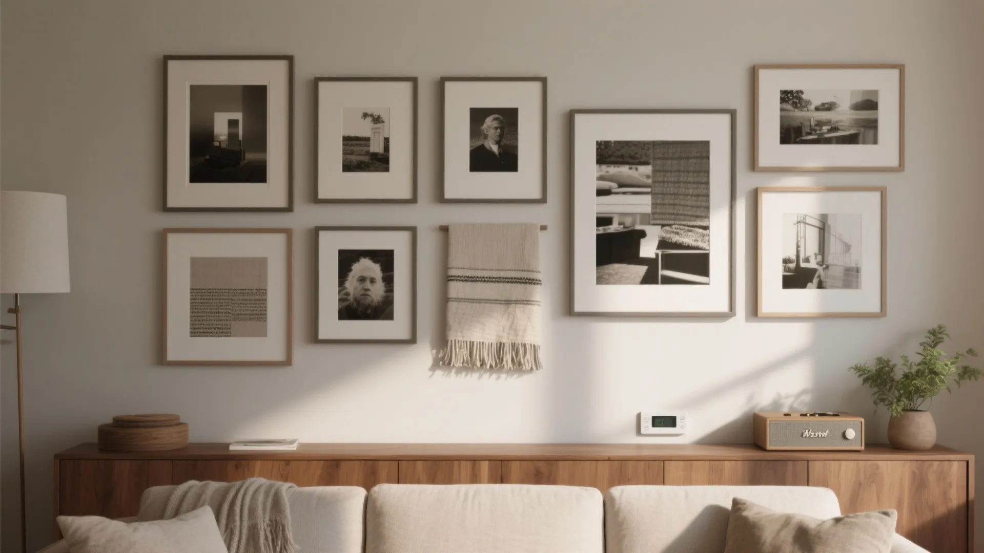 Curated Gallery Wall with Mixed Sizes