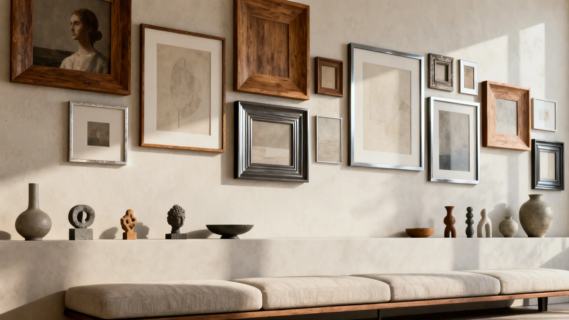 1. Gallery Wall with a Mix of Frames