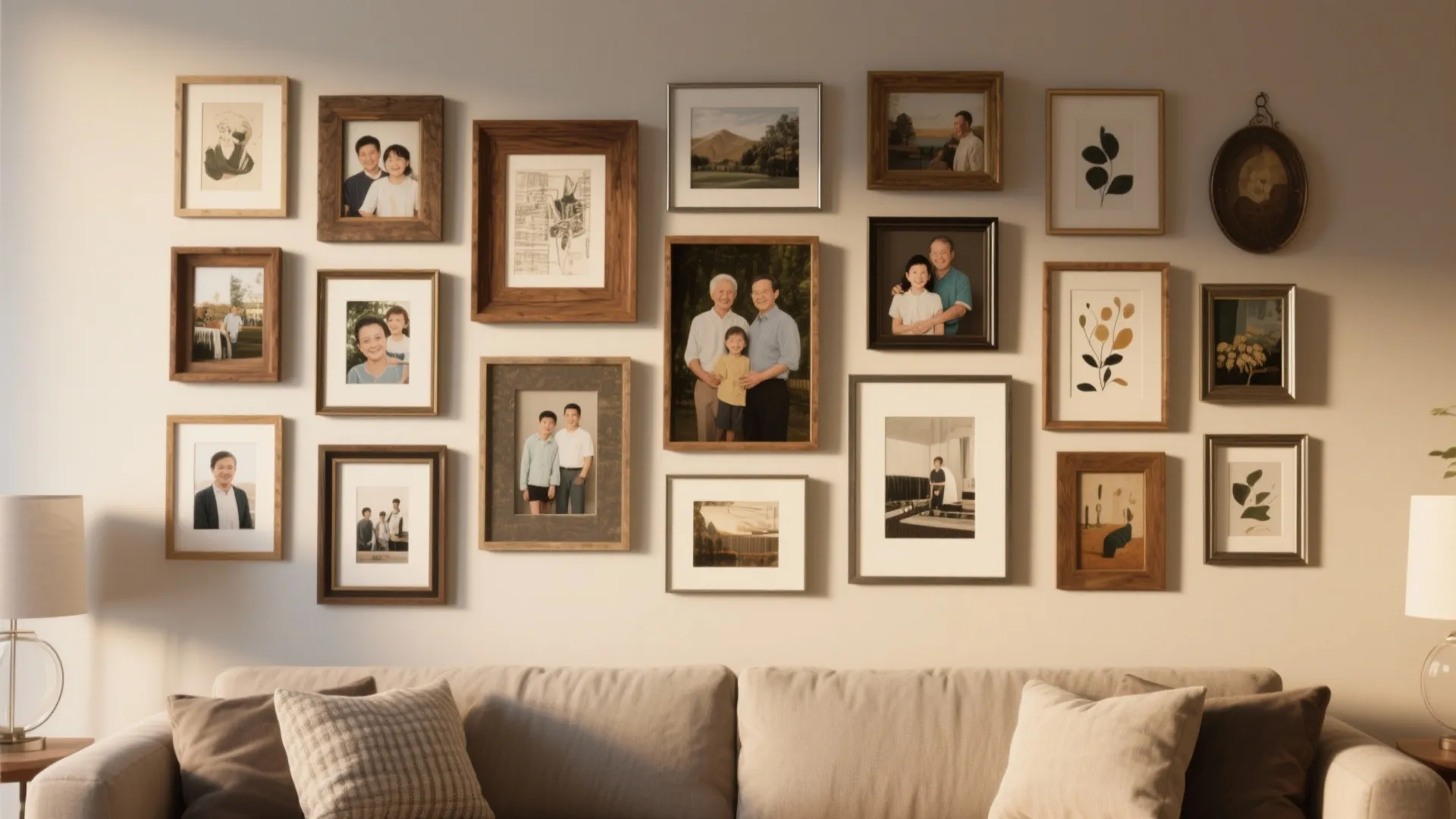 2. Gallery Wall with Mixed Frames