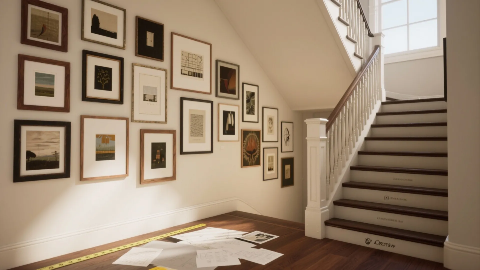 2. Gallery wall with mixed frames
