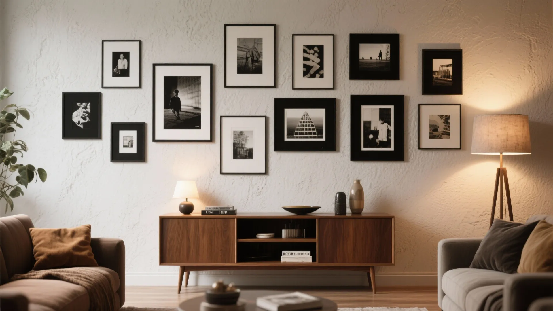 2. Gallery Wall with Mixed Frames