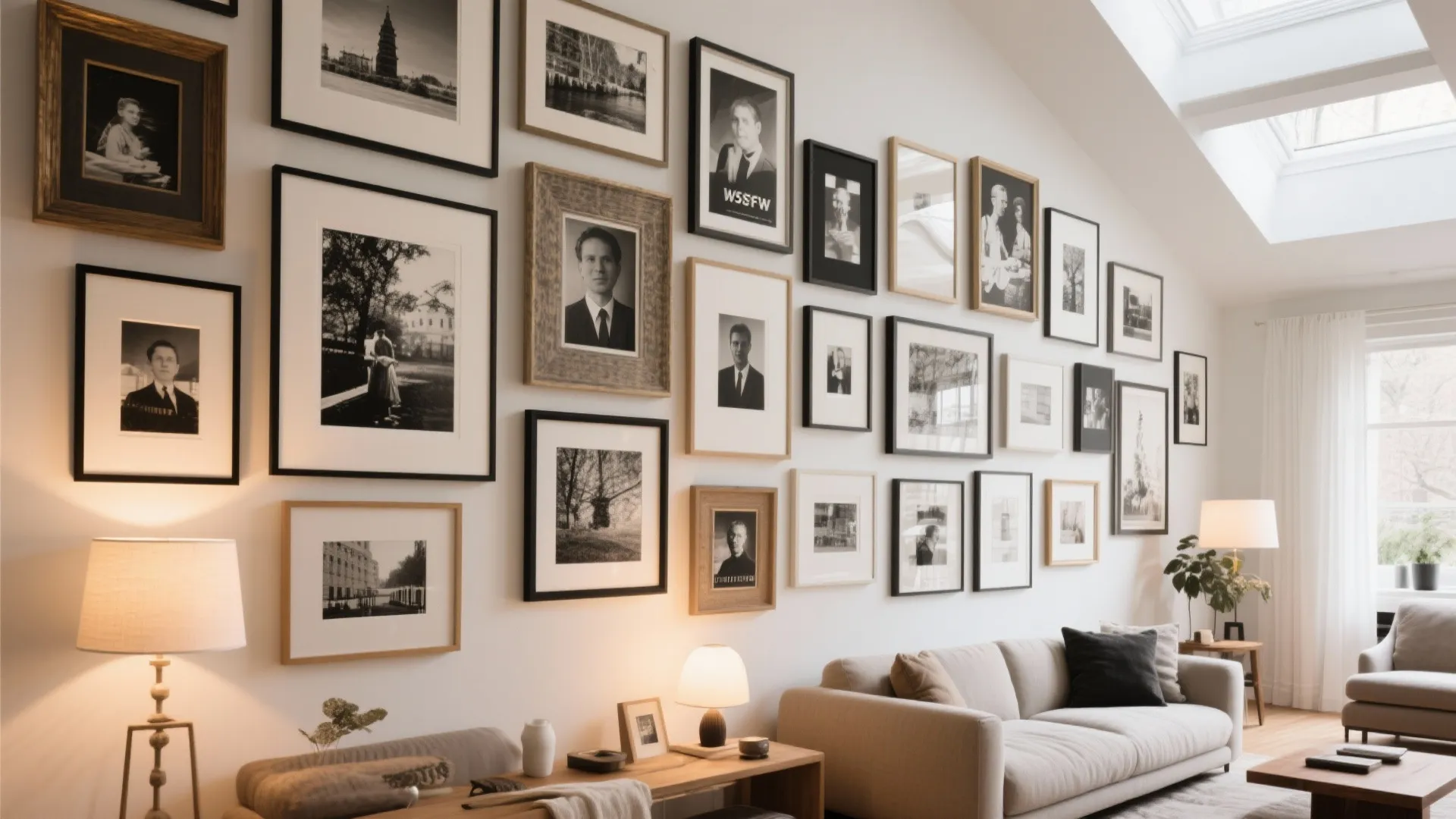 3. Gallery Wall with Mixed Frames