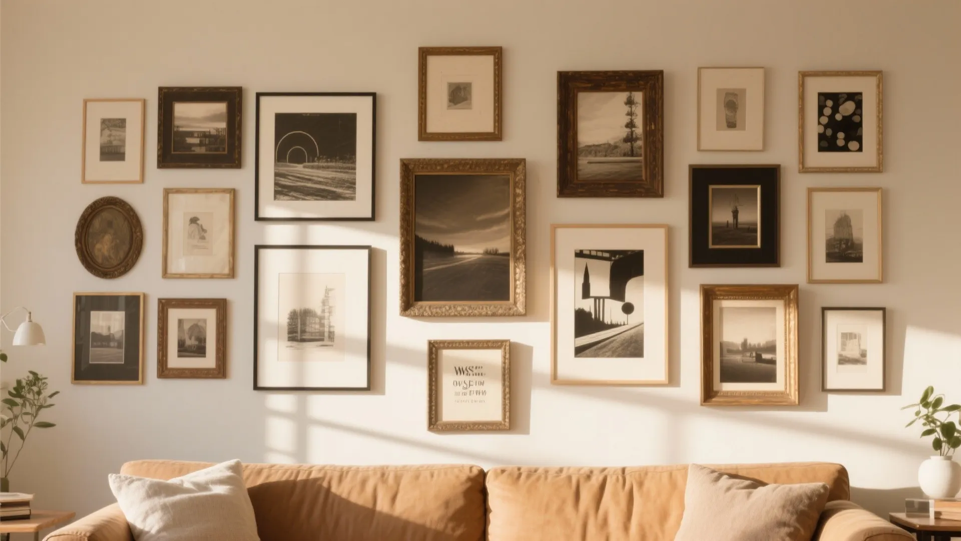 5. Gallery Wall with Mixed Frames