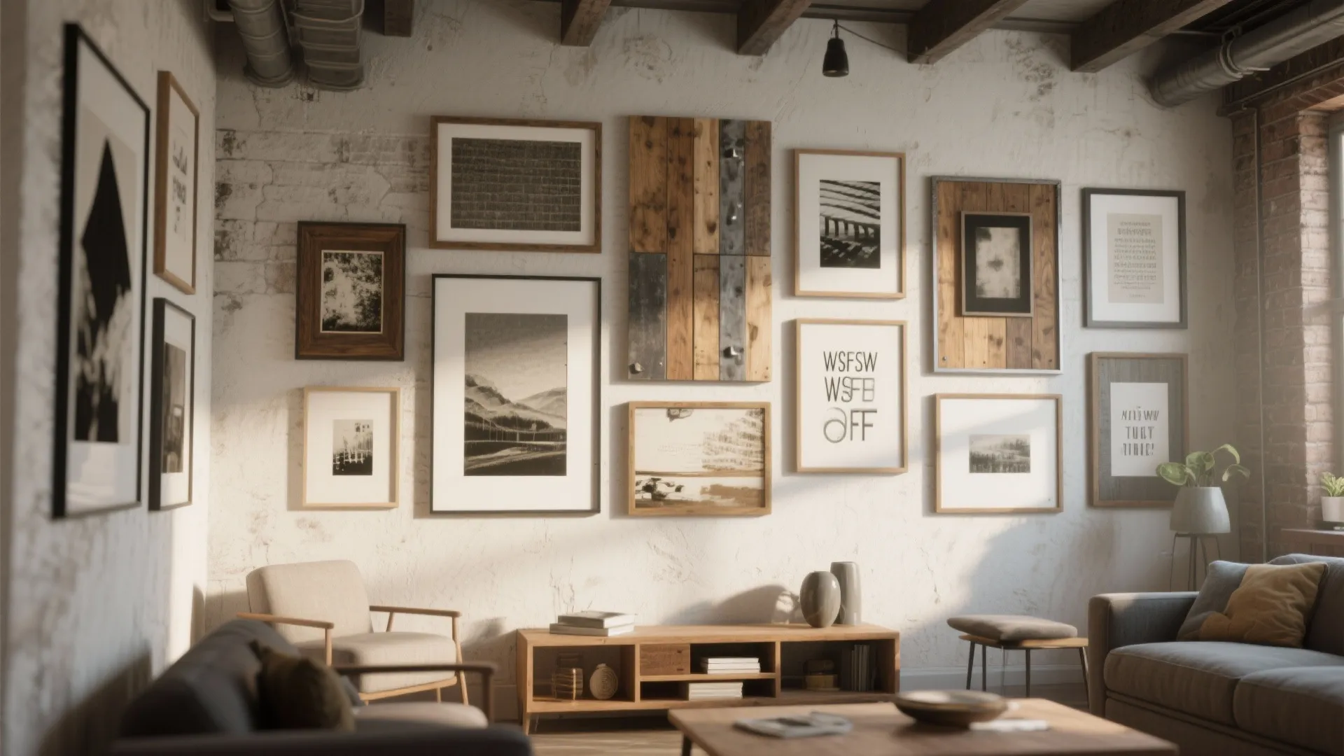 Gallery Wall with Mixed Frame Styles