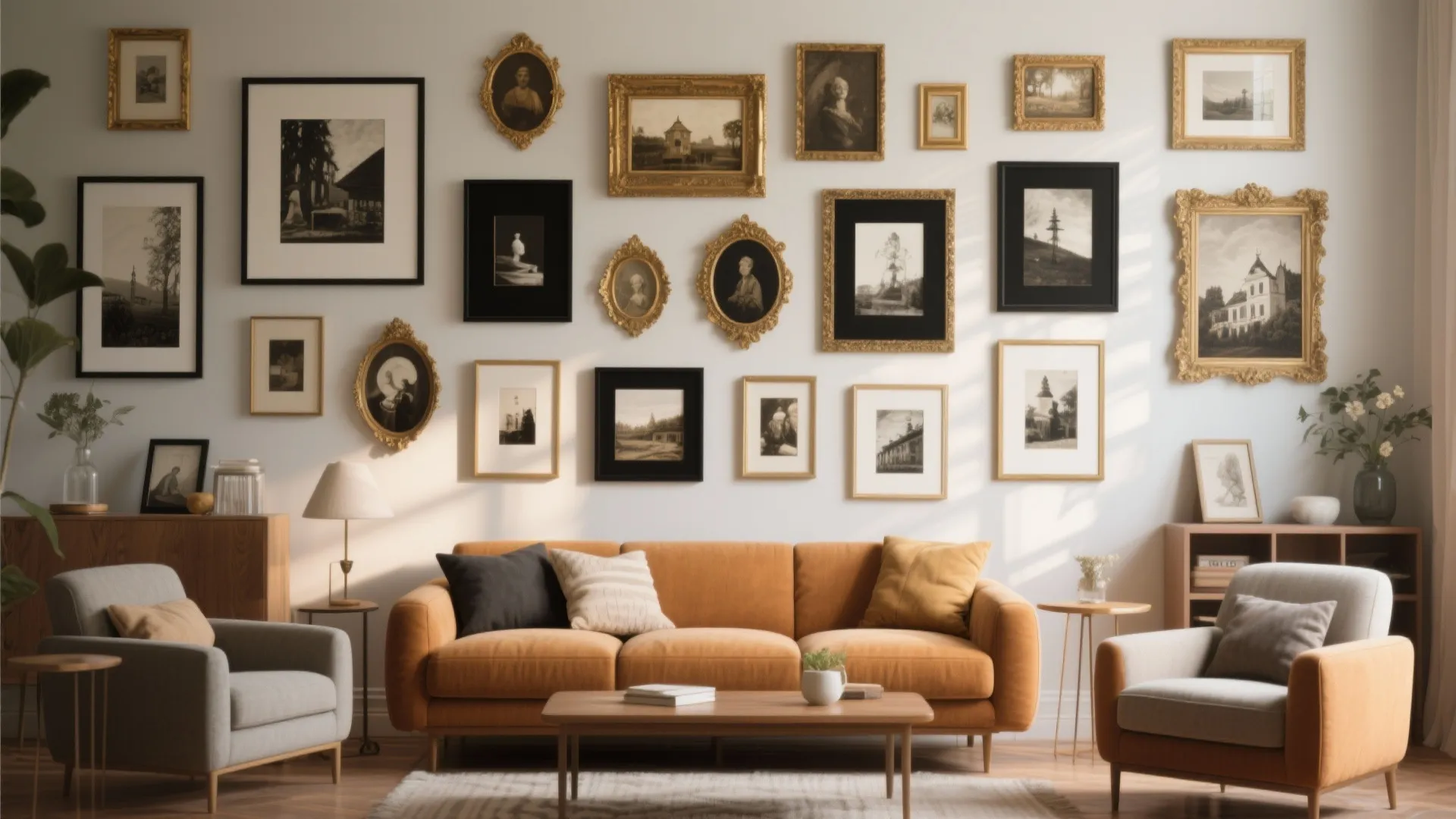 Gallery Wall With Mixed Frames