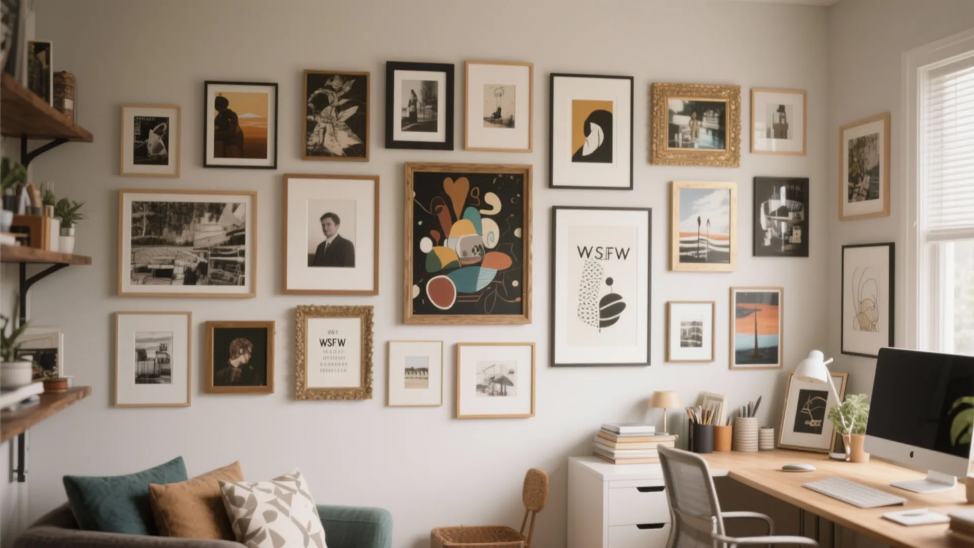 Gallery Wall with Mixed Frames