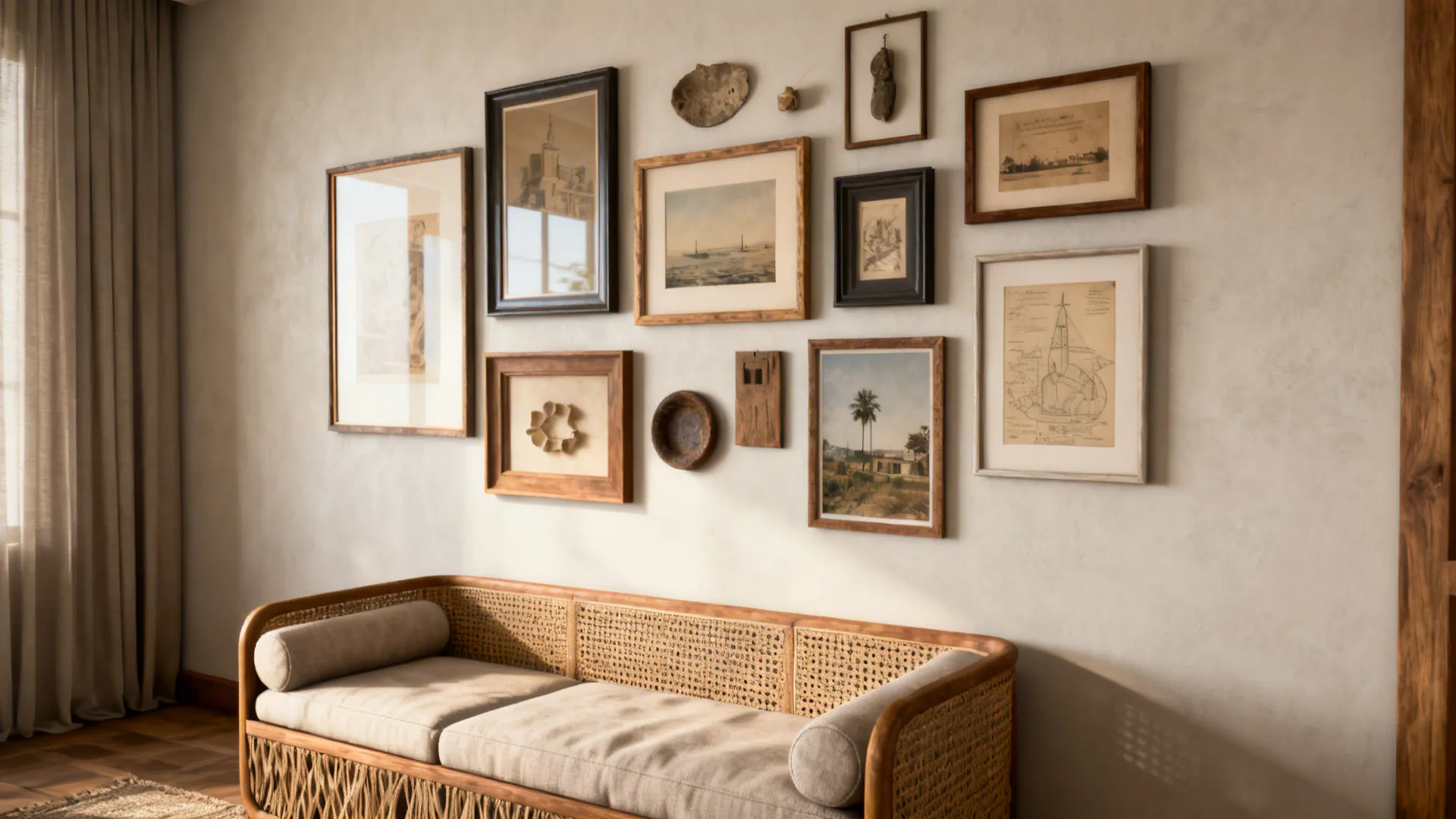 1. Gallery Wall with Mixed Frames