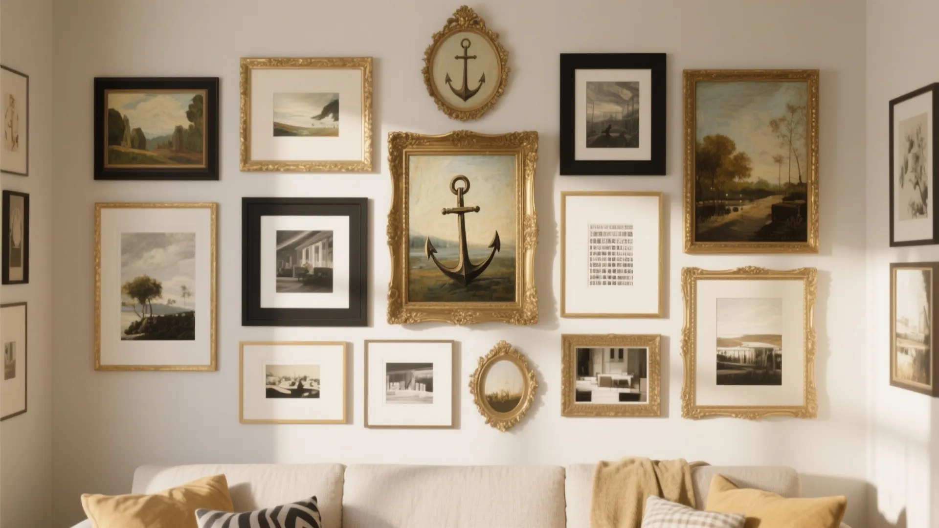 Gallery Wall with Mixed Frames