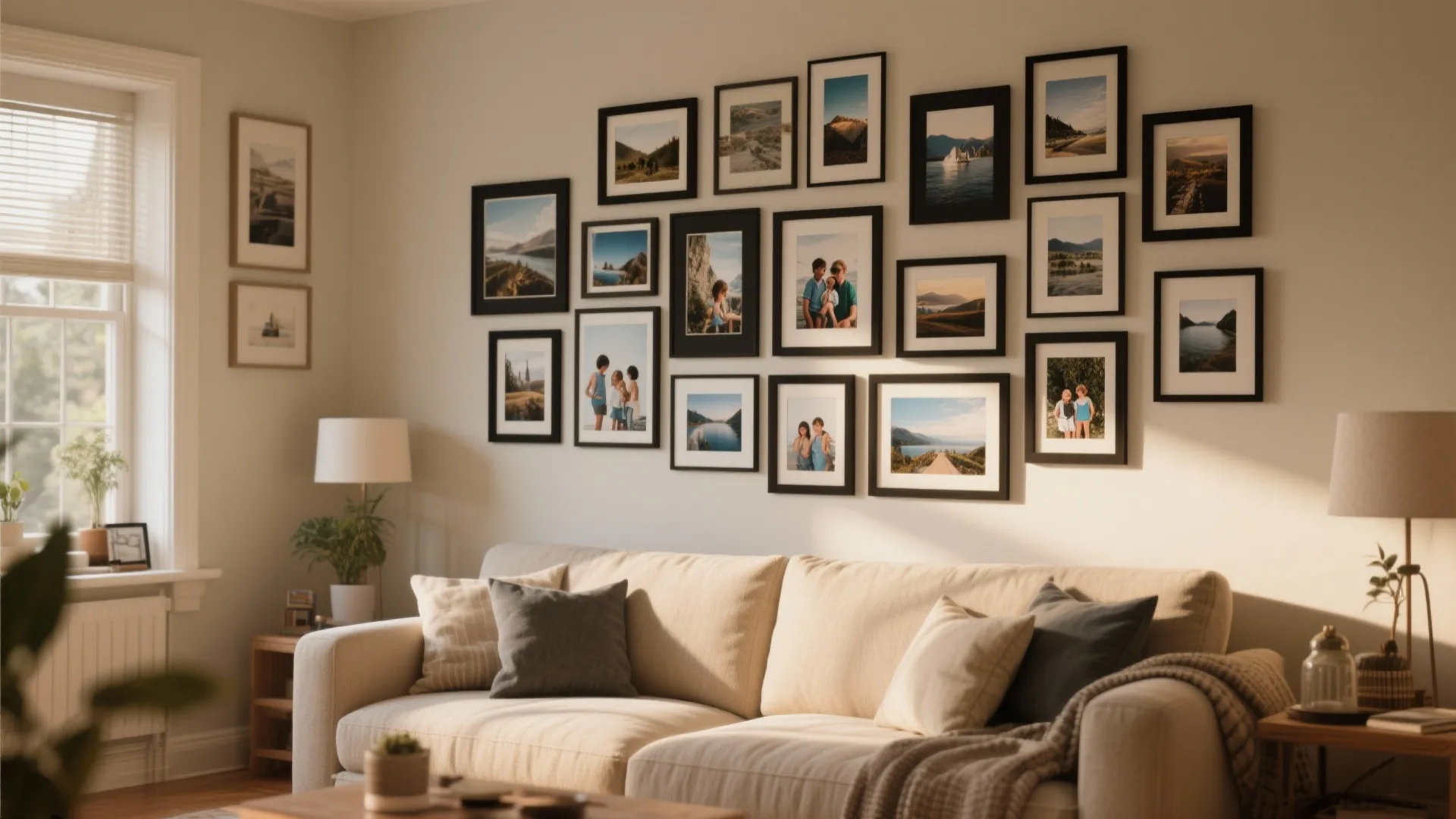 Gallery wall of personal photographs