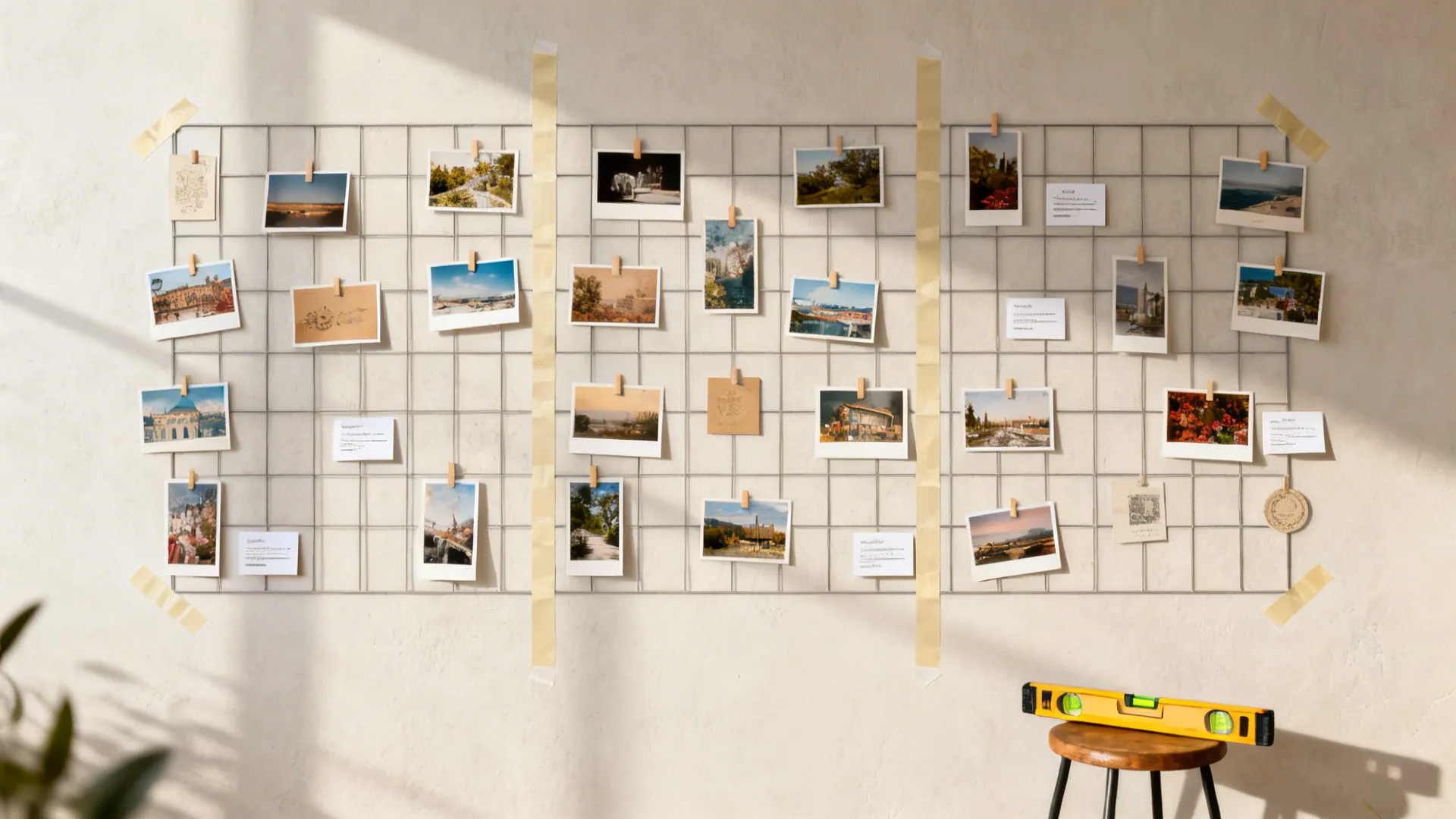 2) Memory Gallery Wall: photos, ticket stubs, and a timeline