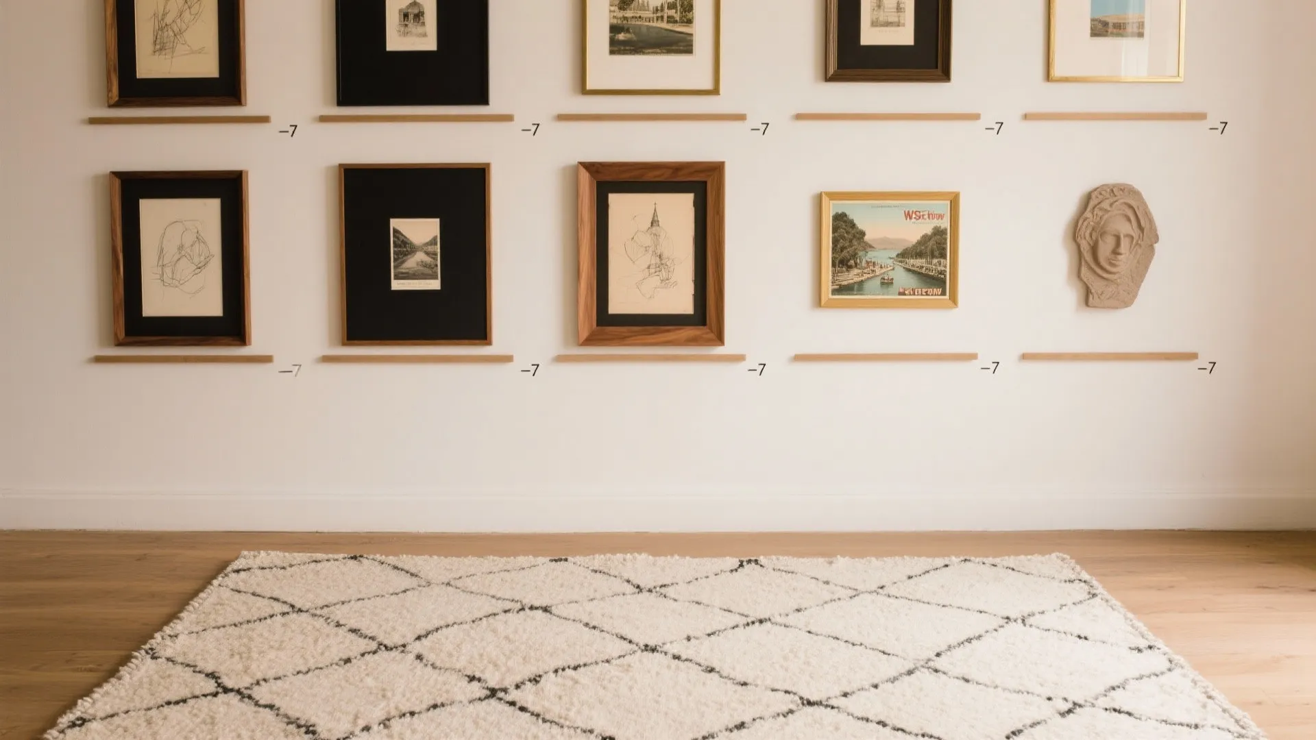 Curated Gallery Wall with Mixed Frames