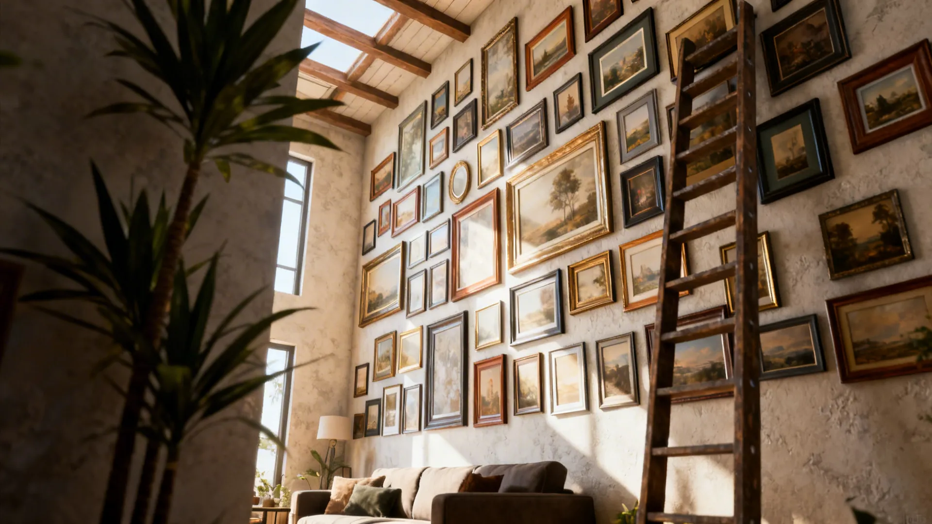 3. Floor-to-Ceiling Gallery Wall