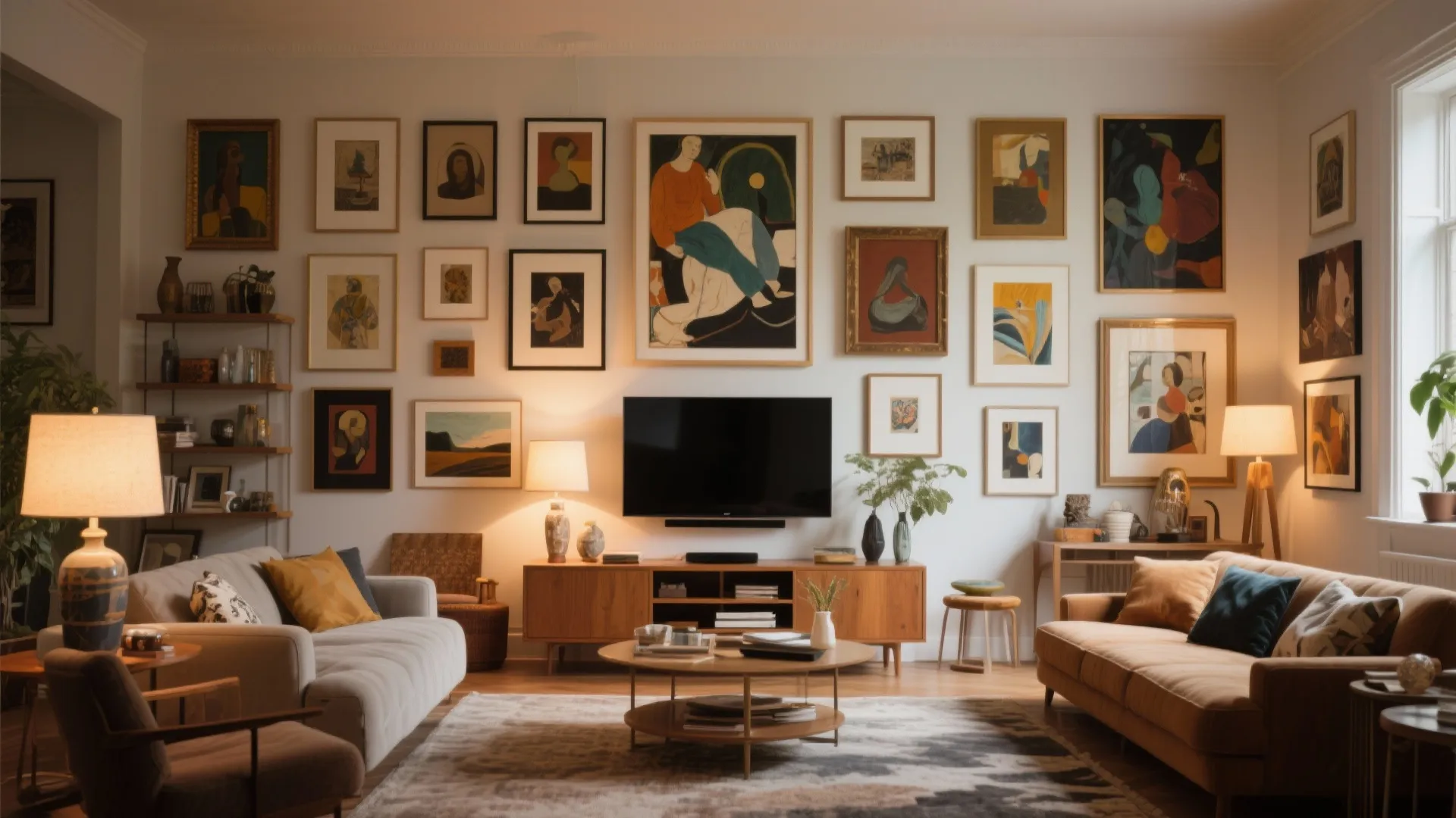 3. Gallery Wall with TV