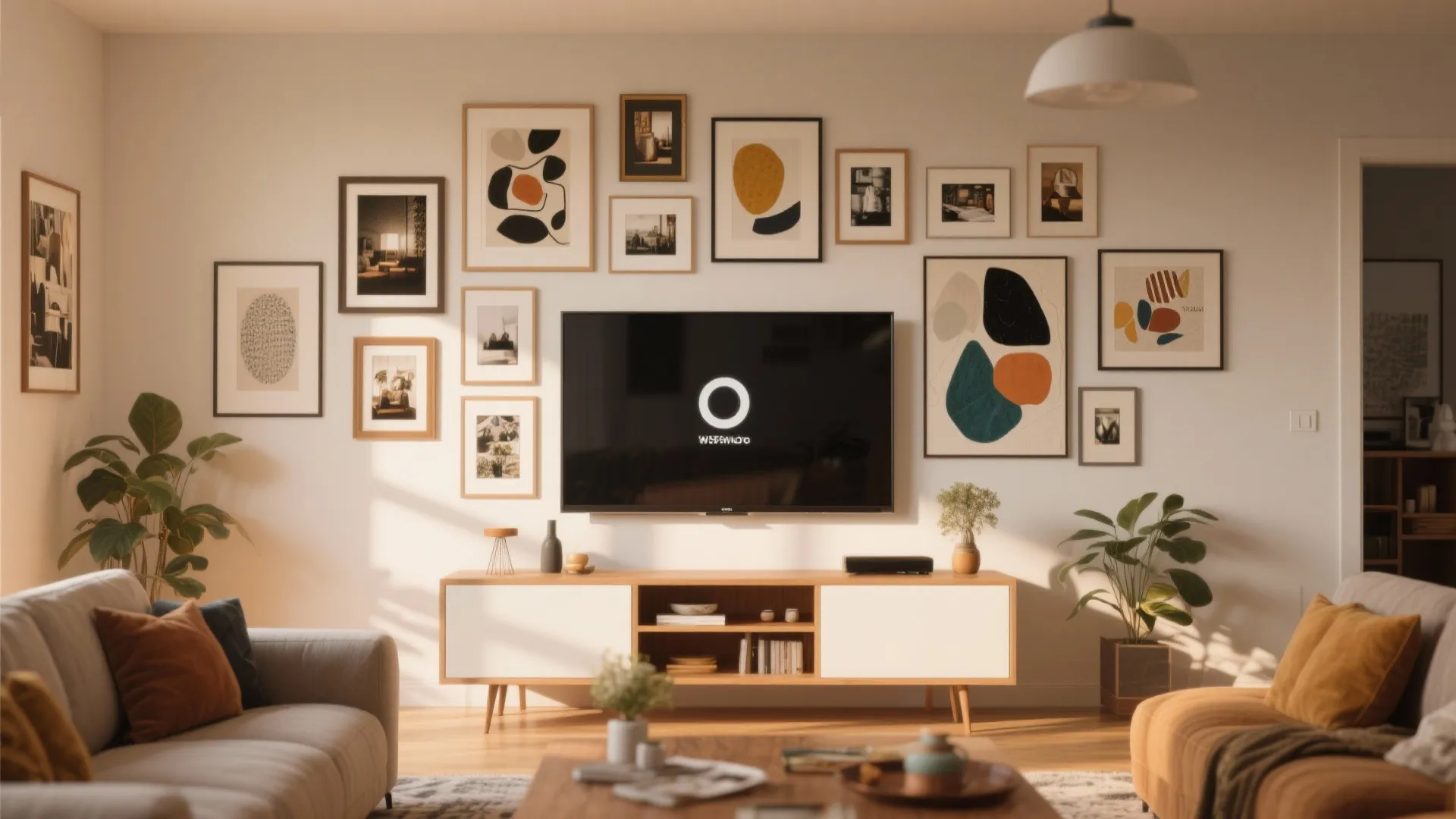 2. Gallery Wall Around the Screen