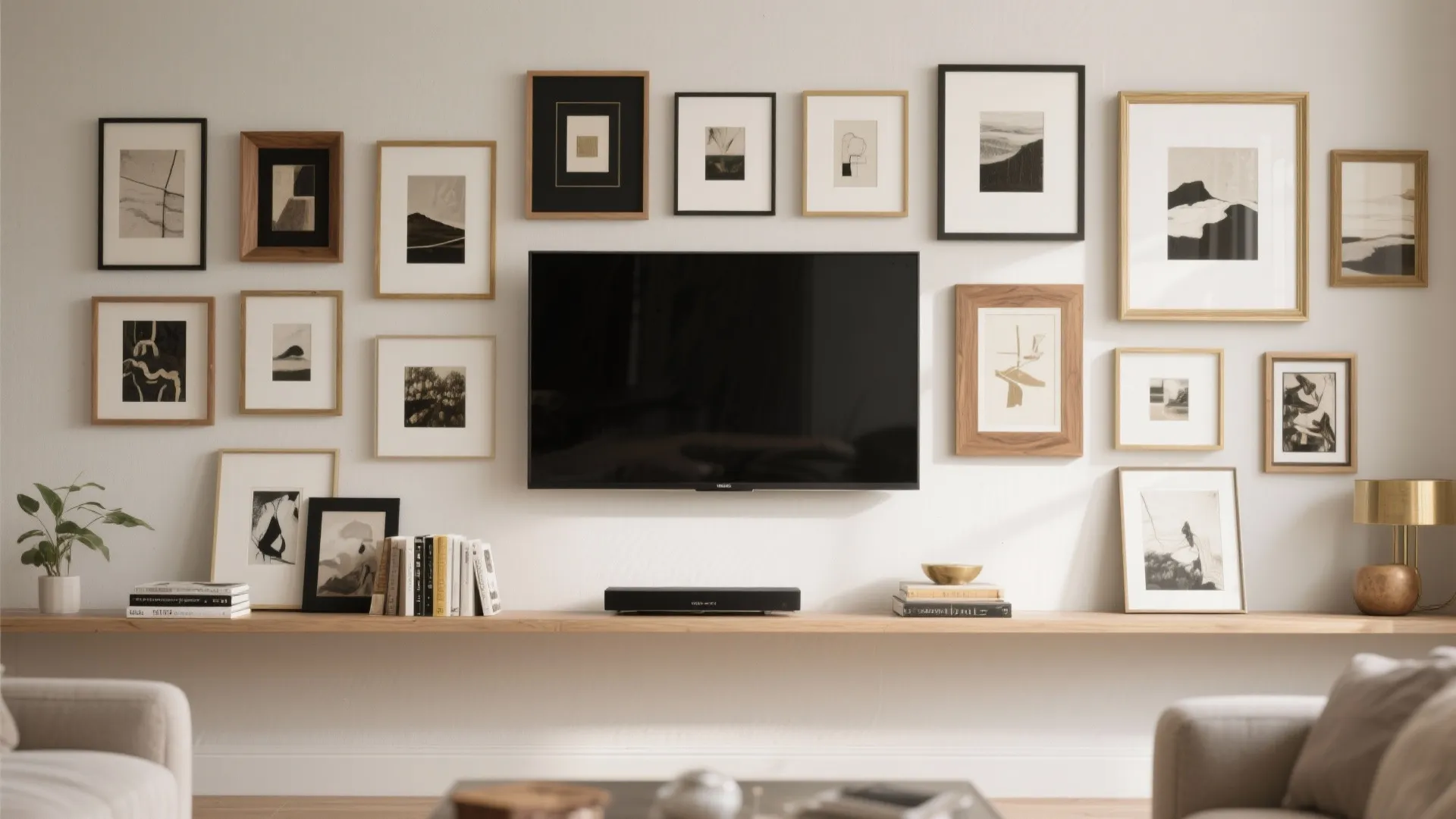 Gallery Wall that Frames the TV