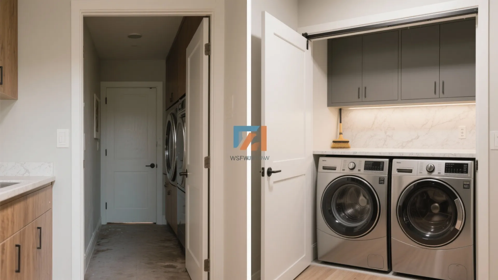 Galley Laundry With Sliding Pocket Door