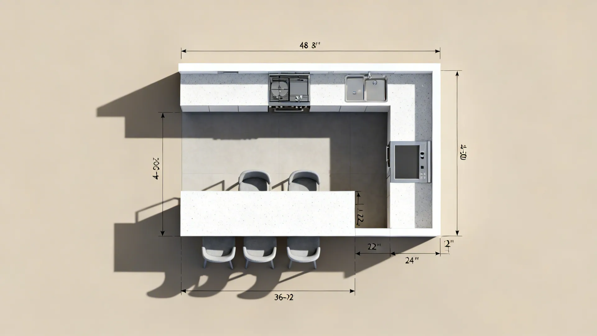 Slot-In Counter Extension on a Galley End