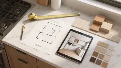 Kitchen Design Planning with Digital Tools & Material Samples