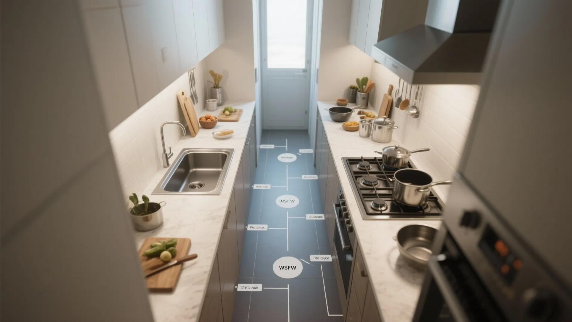 3. Galley Layout Optimized for Flow