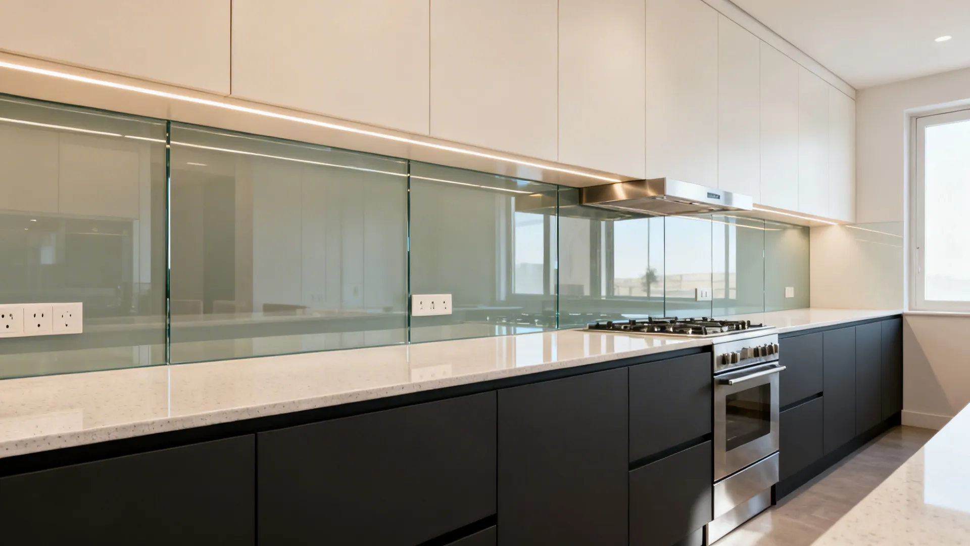 Two-Color Boxing with a Glass Backsplash Bridge