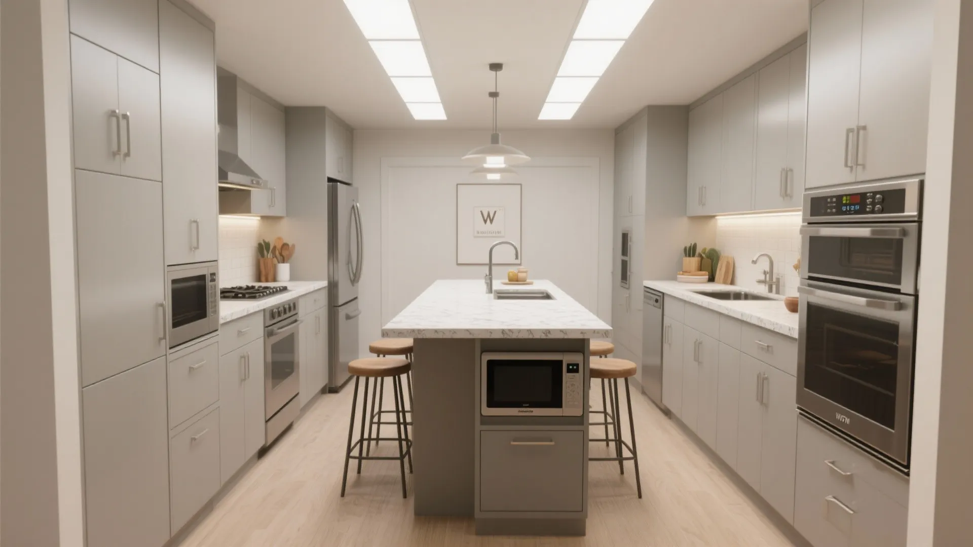 2. Galley with an island for extra prep