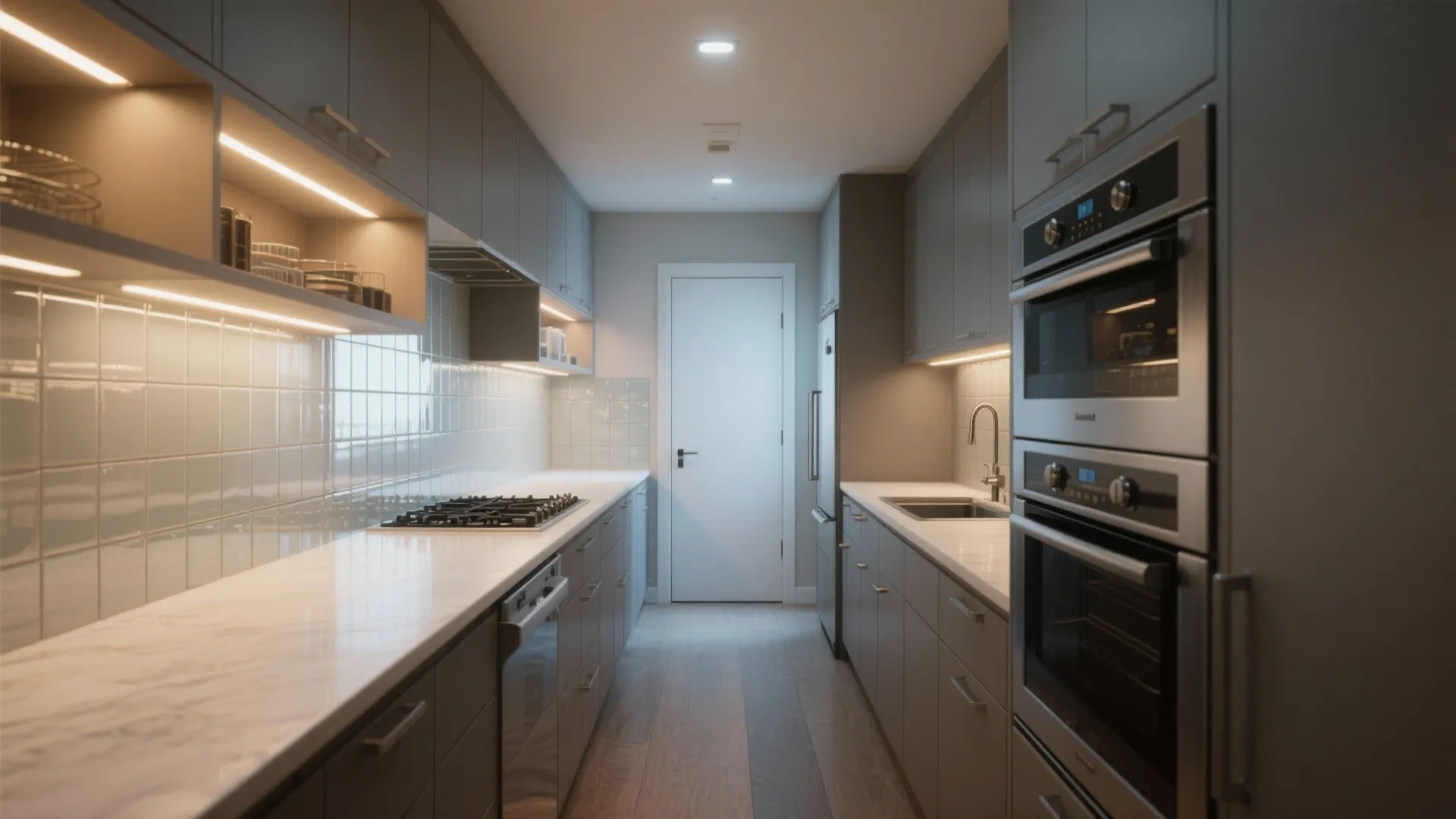 Galley kitchen: efficiency in a narrow footprint