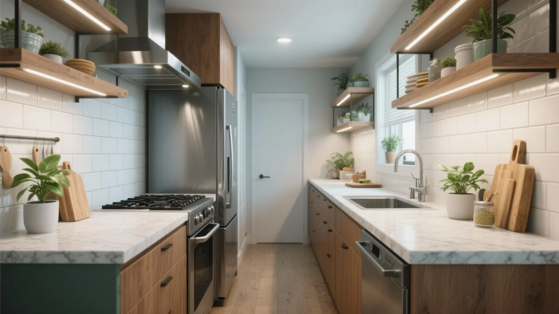 3. Galley kitchen turned efficient culinary strip