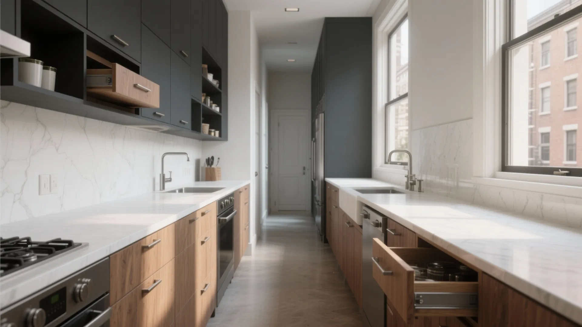 1. Embrace a slim, efficient galley