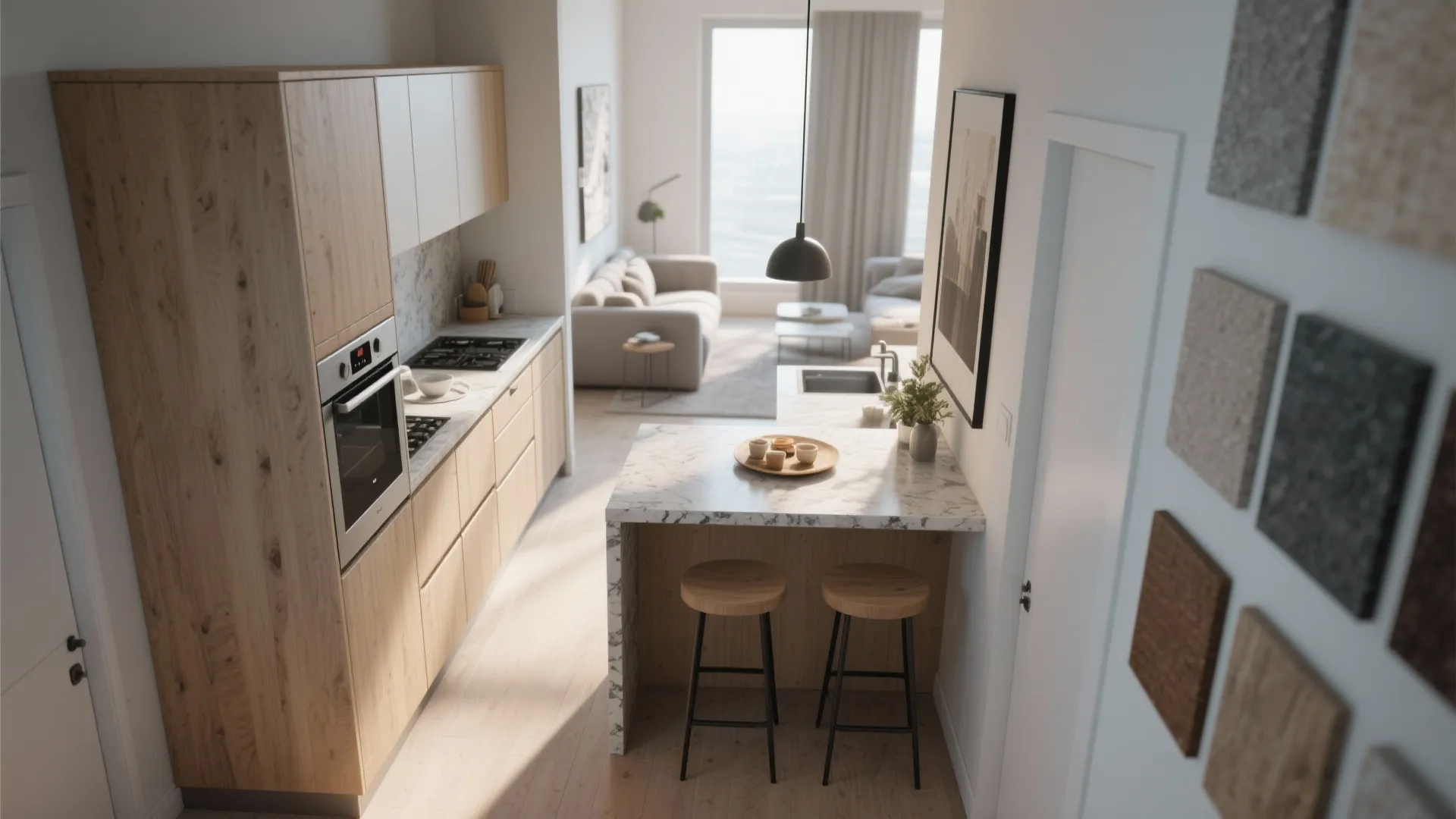 4. Integrated kitchen-galley for narrow footprints