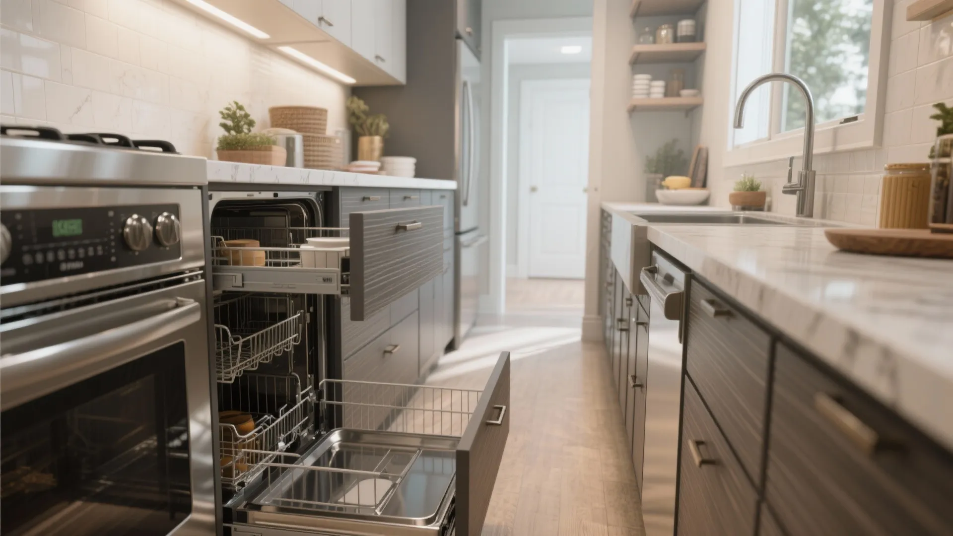 Galley kitchen upgraded for real cooking