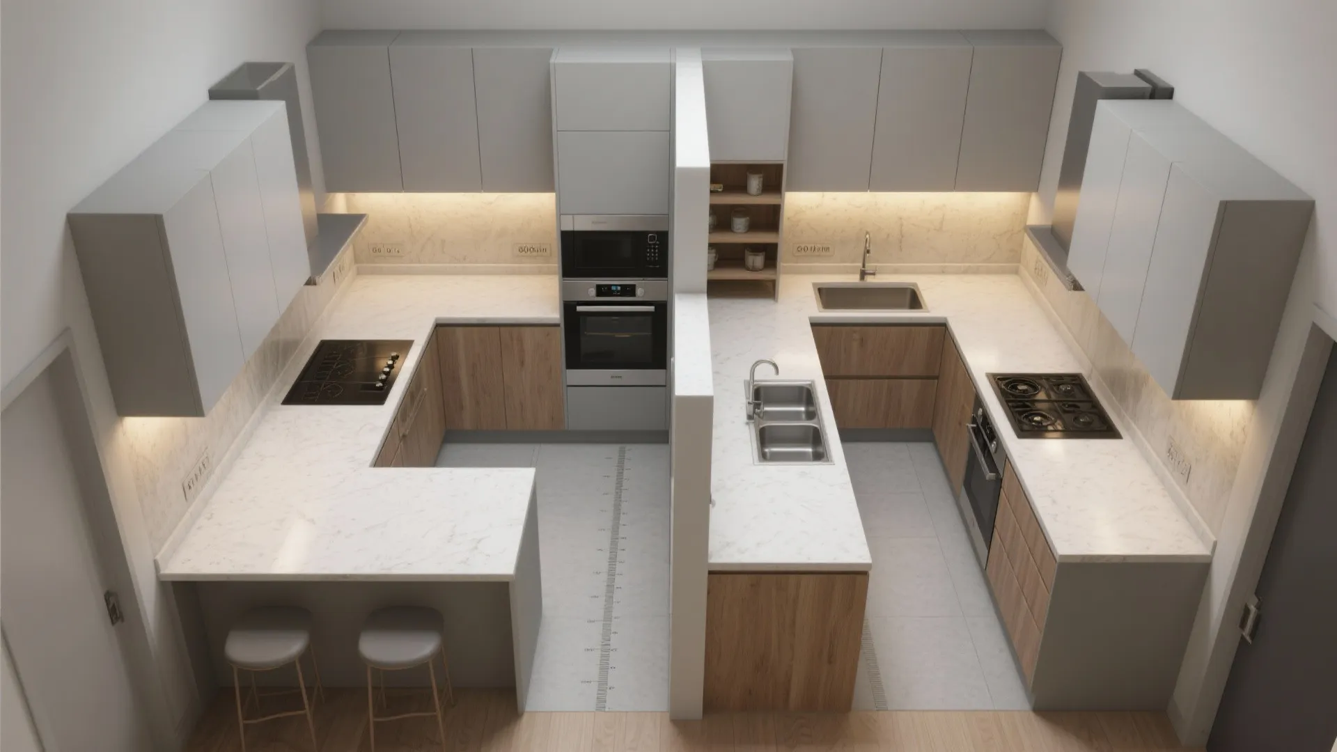 Galley or L-Shaped Layouts for Efficiency