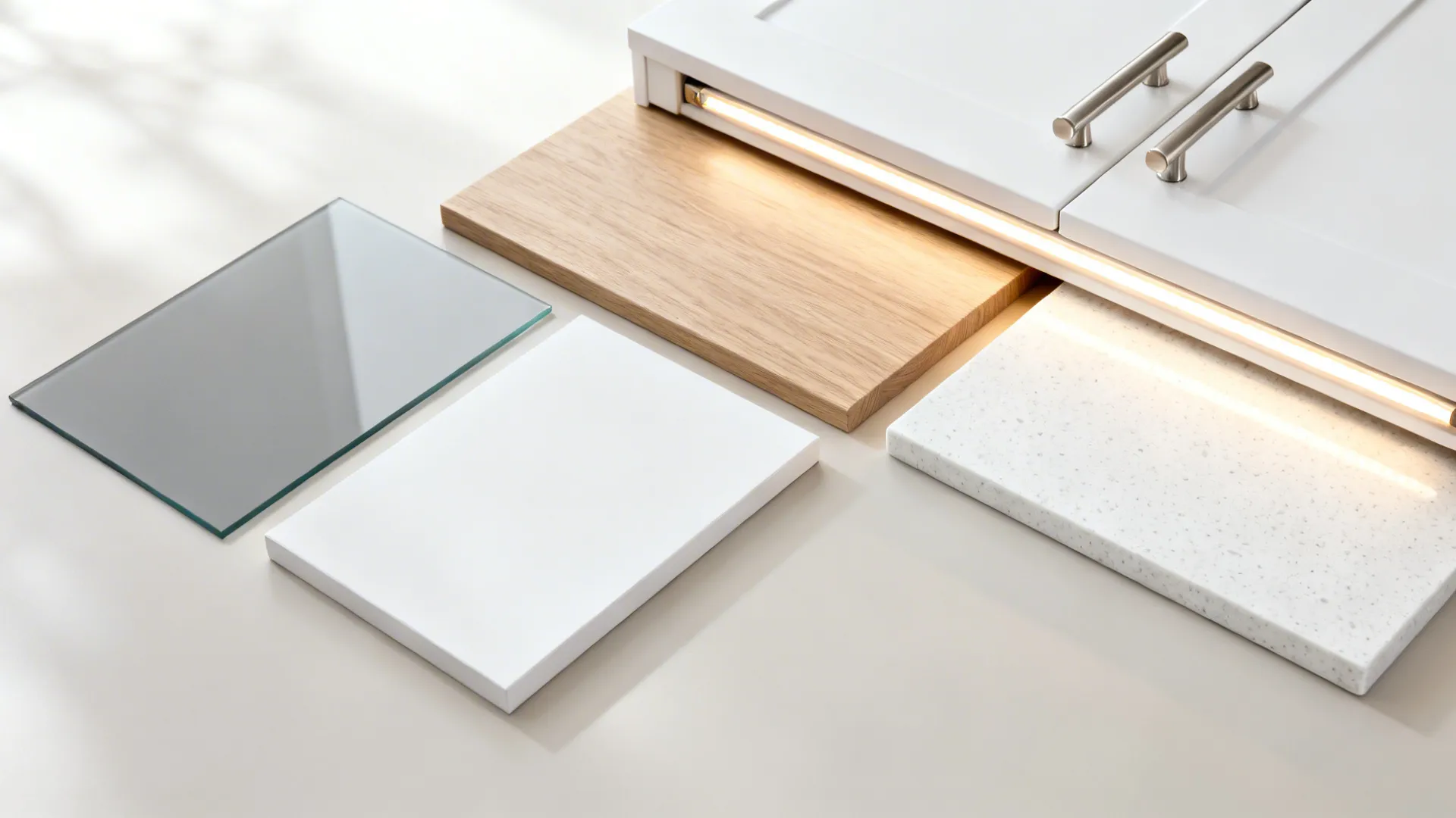 2) Glass backsplash for borrowed light