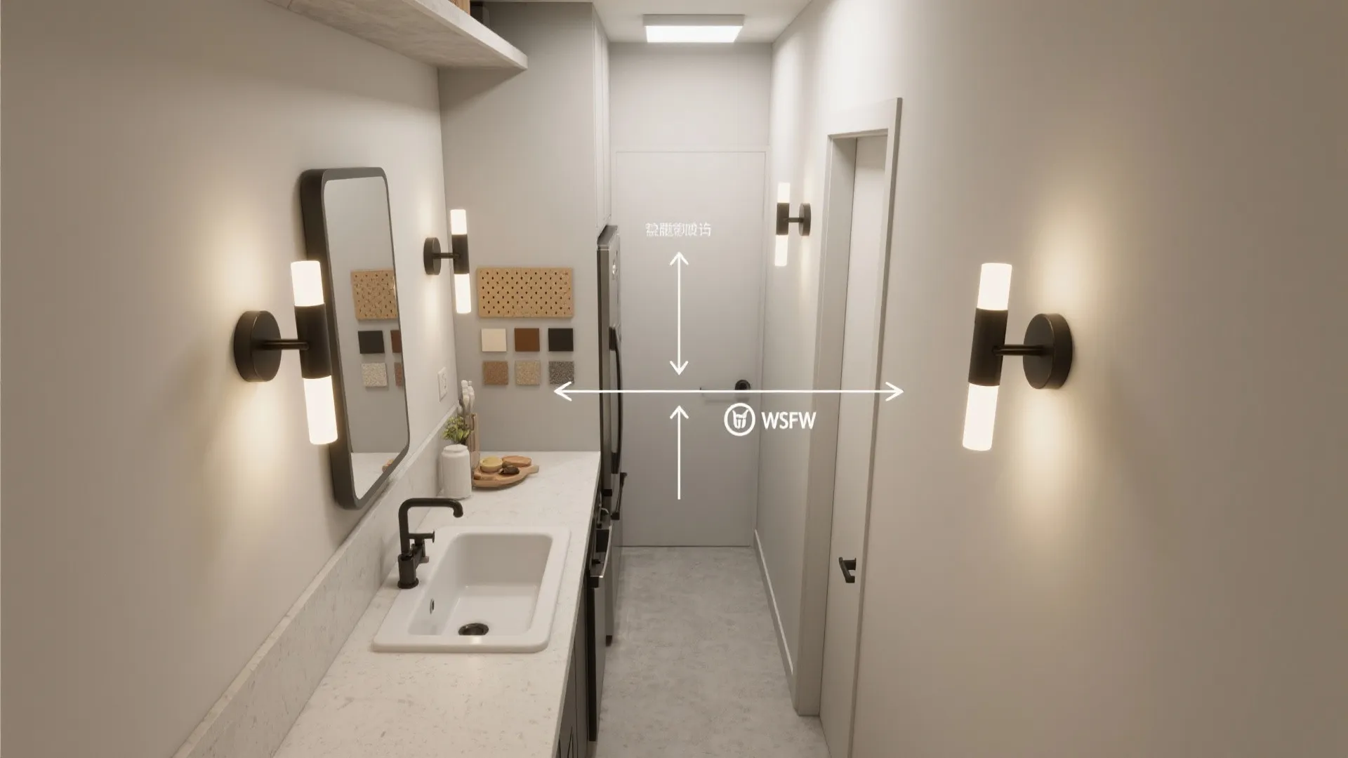 Compact, layered layouts in tight galley runs