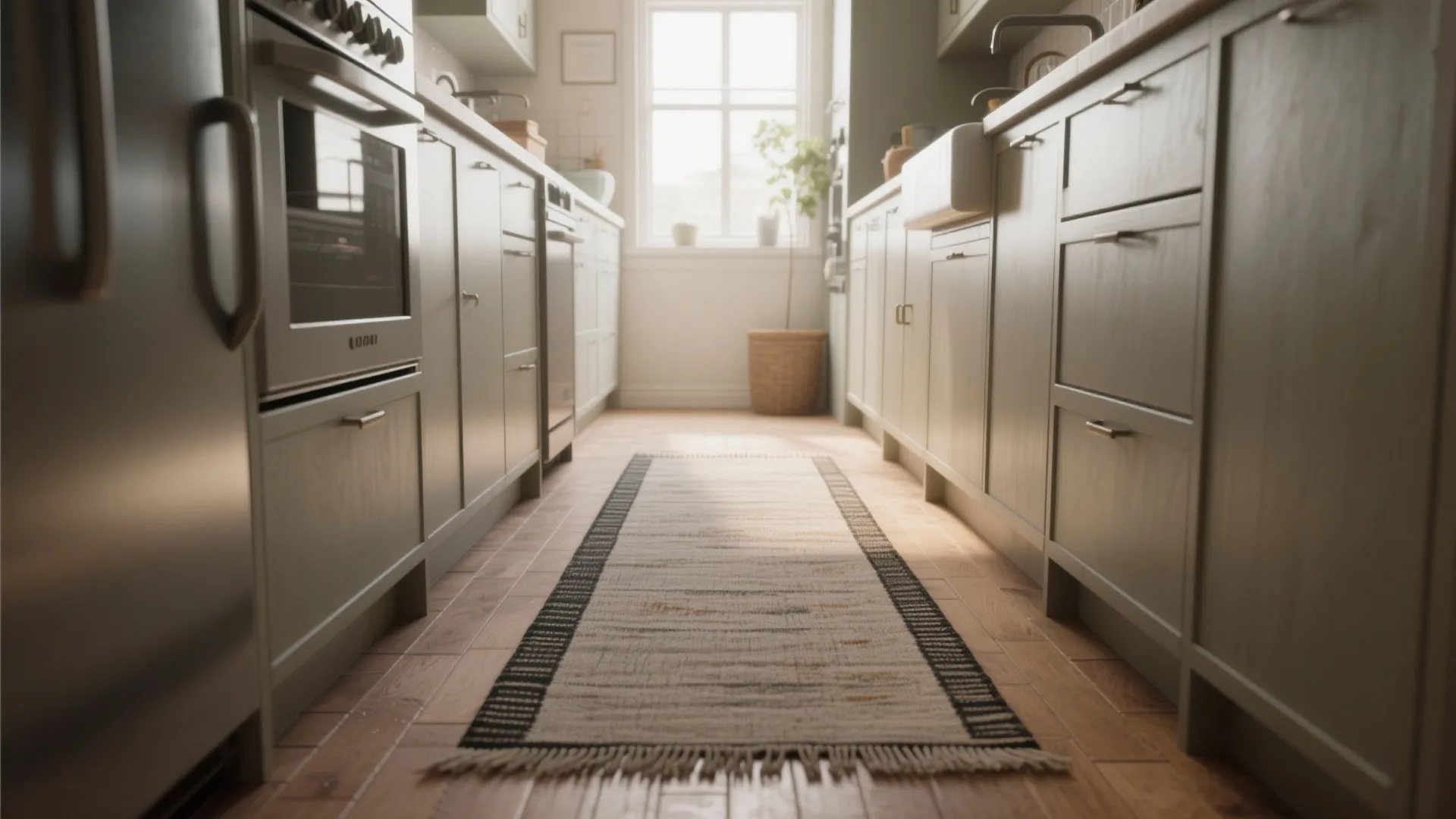 1. Narrow runner rugs for galley kitchens
