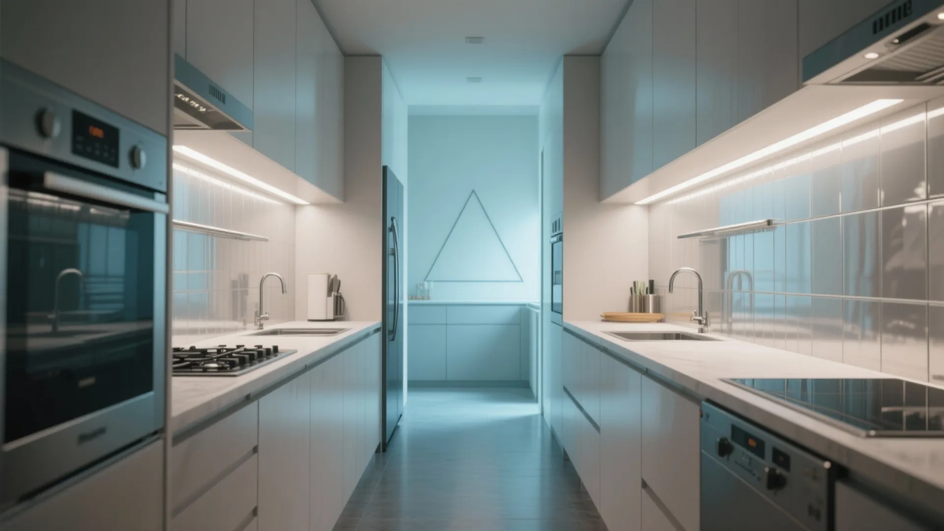 2. Galley kitchen with smart appliances