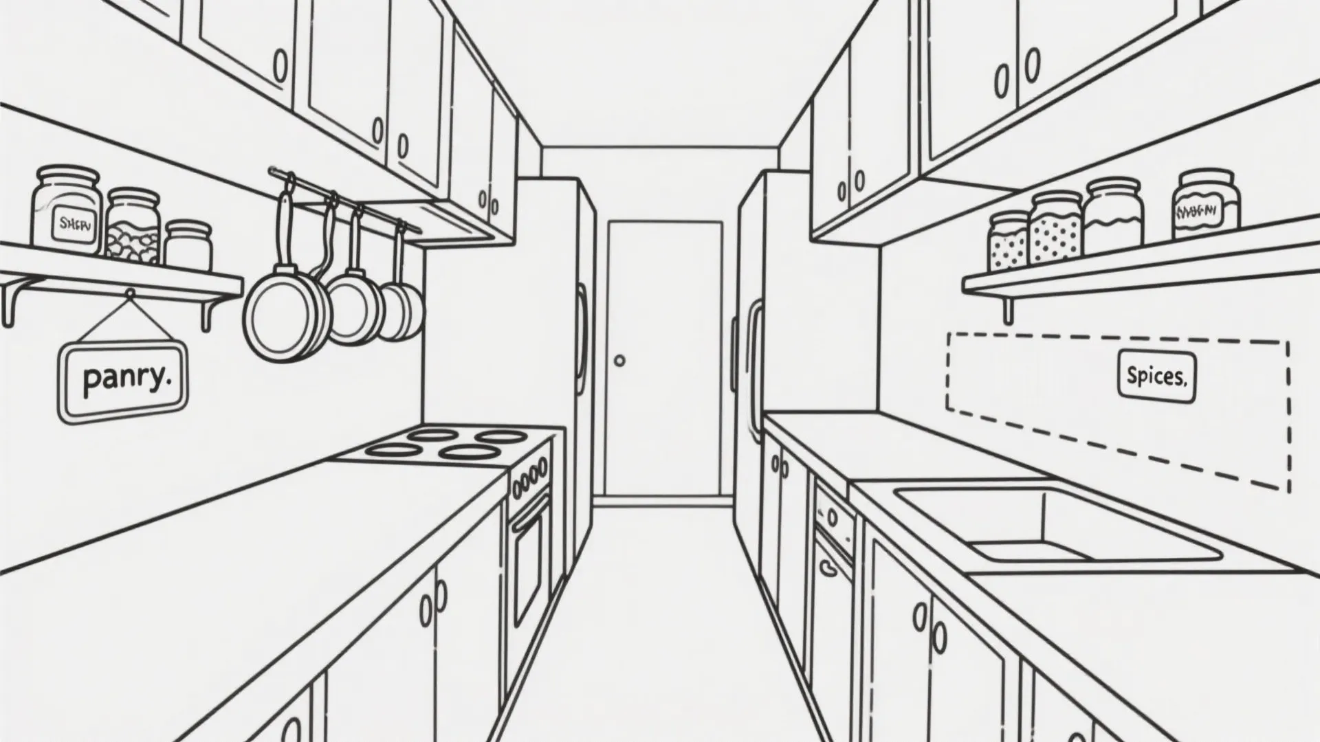 2. Galley Kitchen with Organized Storage