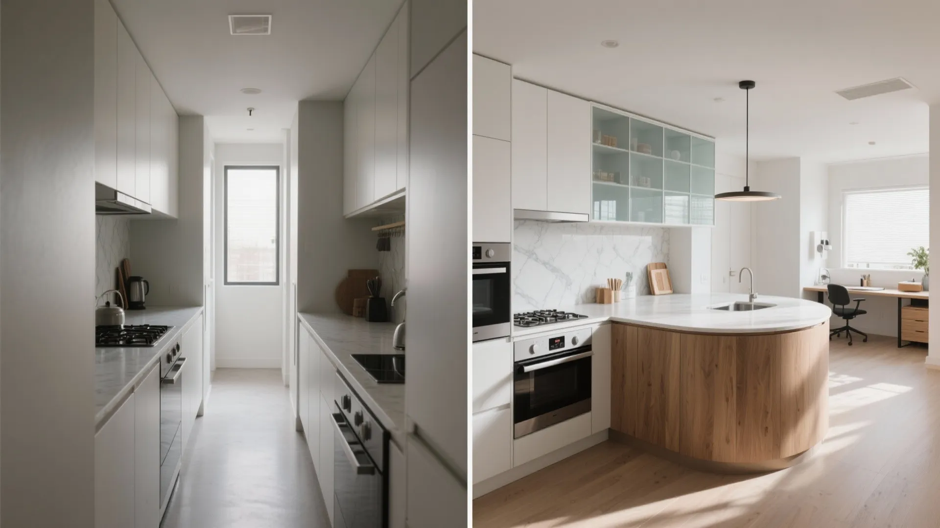 L-Shaped Micro Kitchen That Hugs the Corner