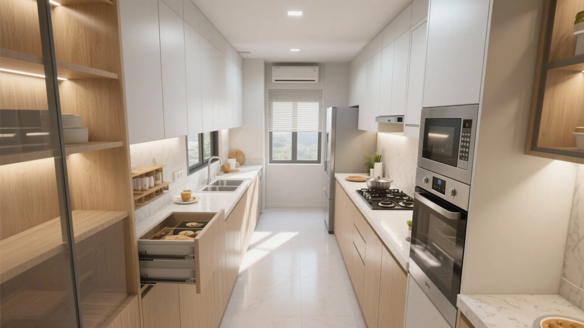 High-Efficiency L- or Galley Kitchen