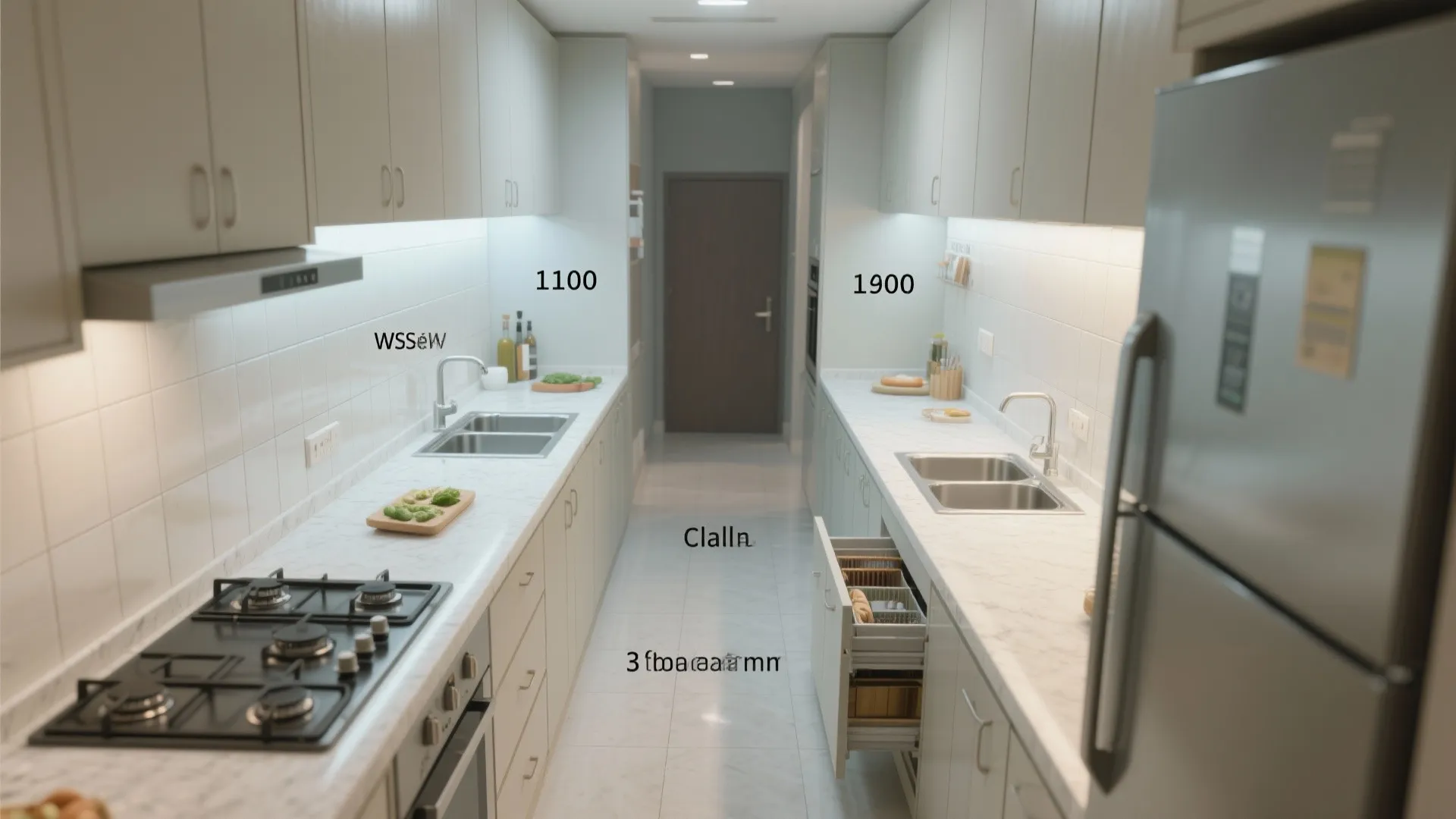 Parallel (Galley) Layout with Zone Discipline